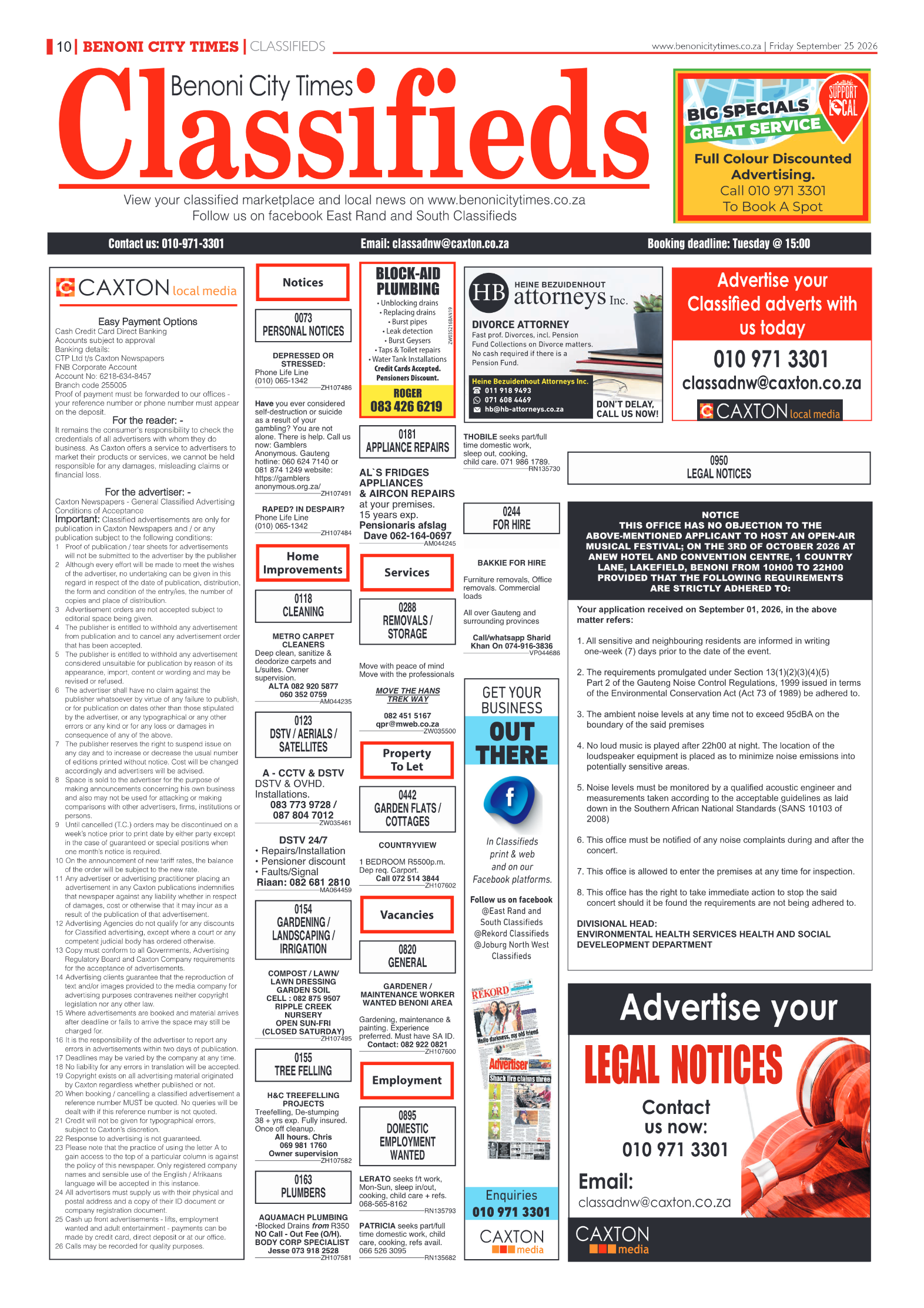 Benoni City Times 25 September 2026 page 10