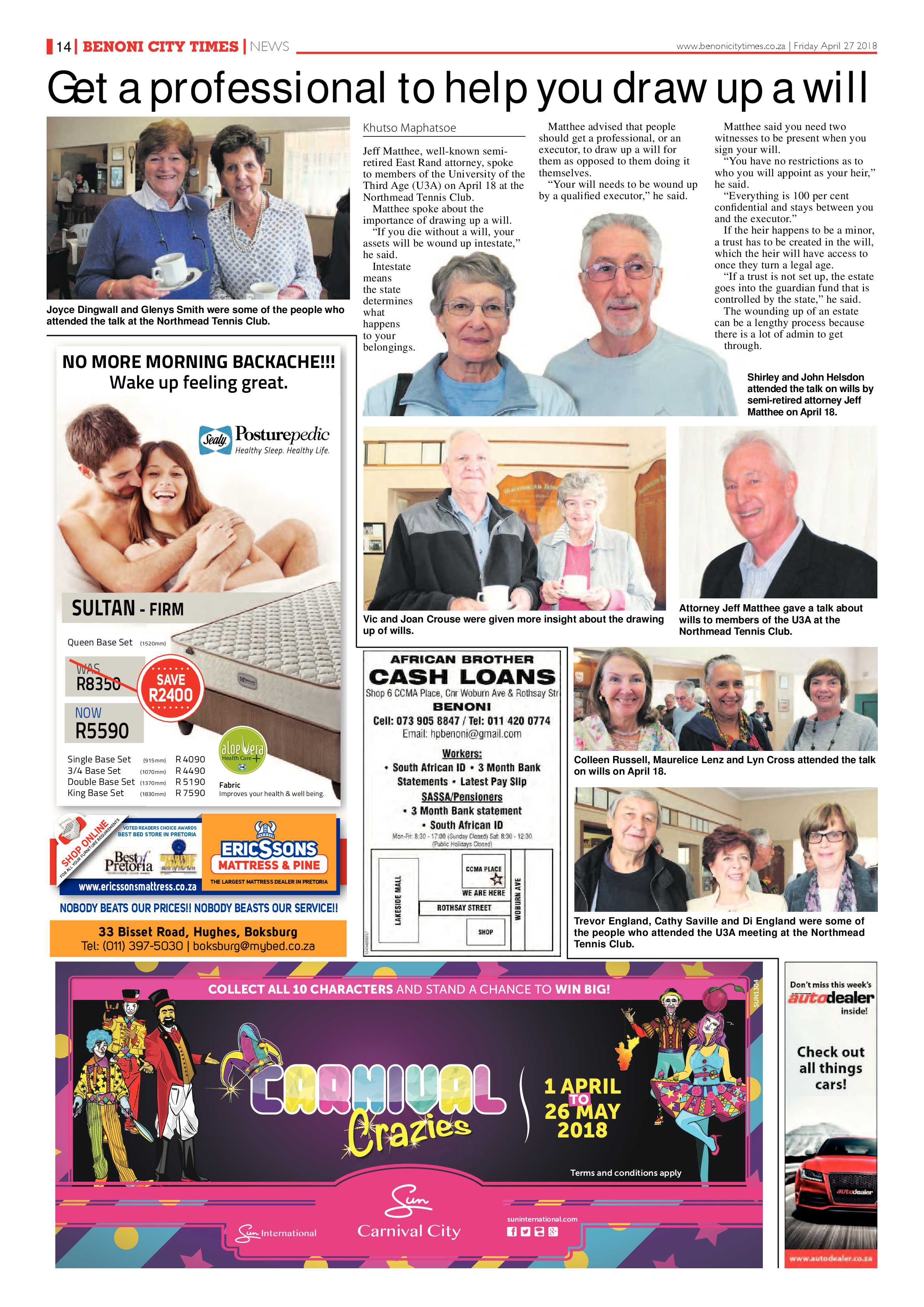 Benoni City Times 26 April 2018 page 16