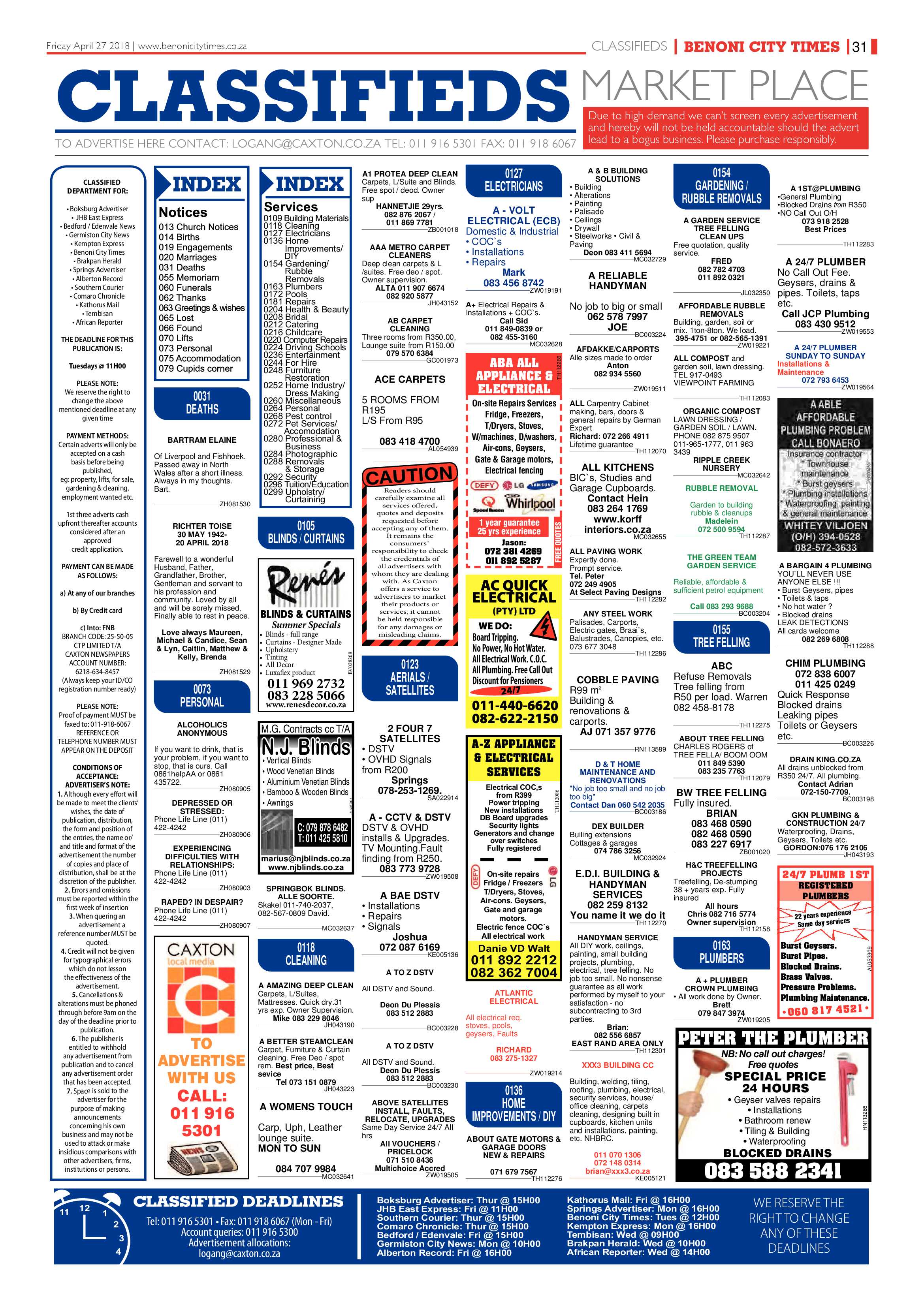 Benoni City Times 26 April 2018 page 33