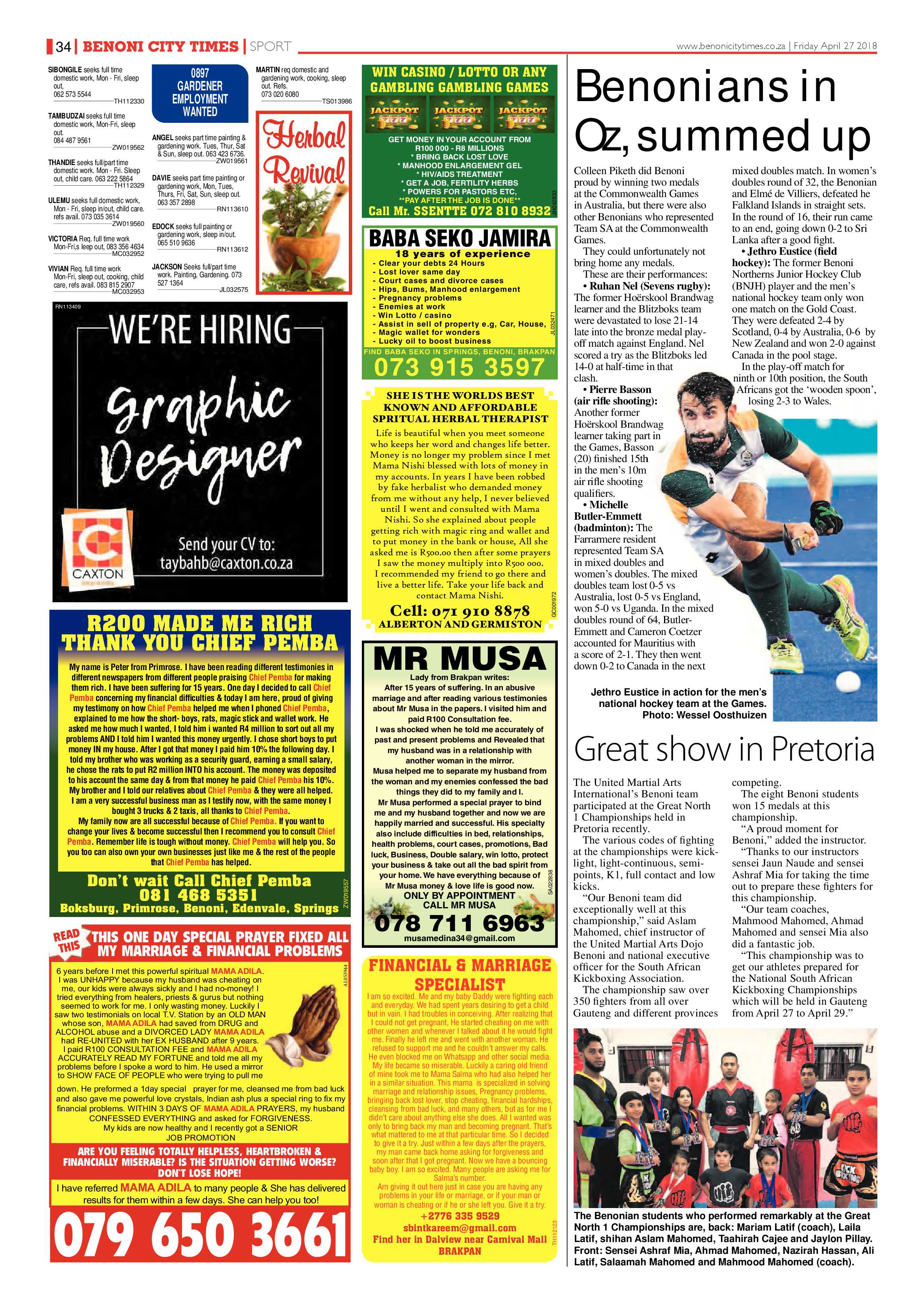 Benoni City Times 26 April 2018 page 36