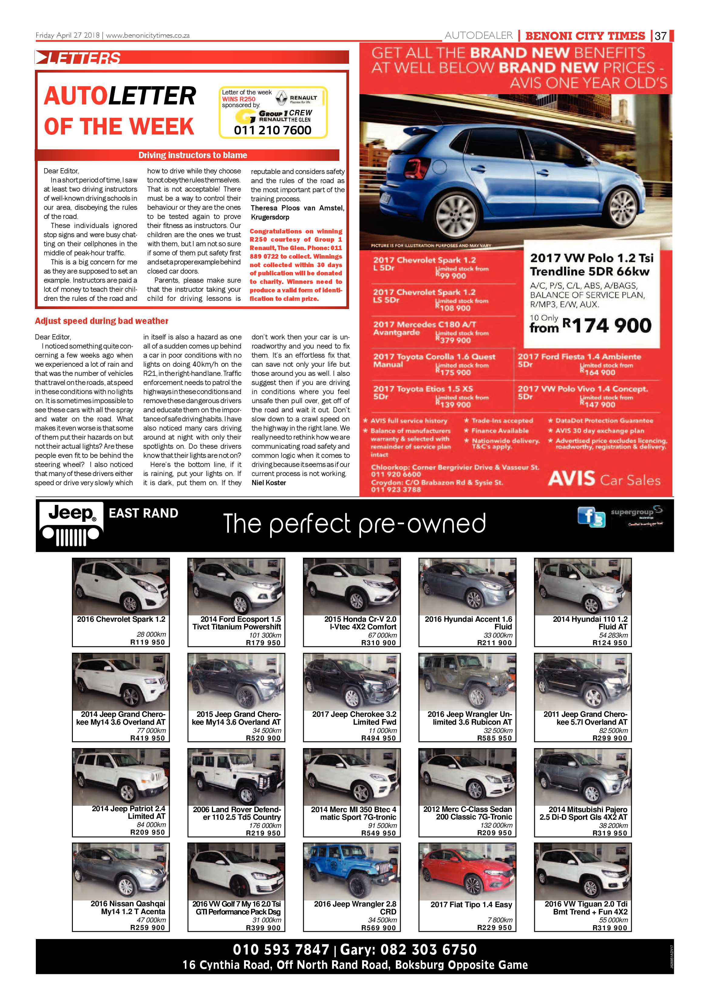 Benoni City Times 26 April 2018 page 39