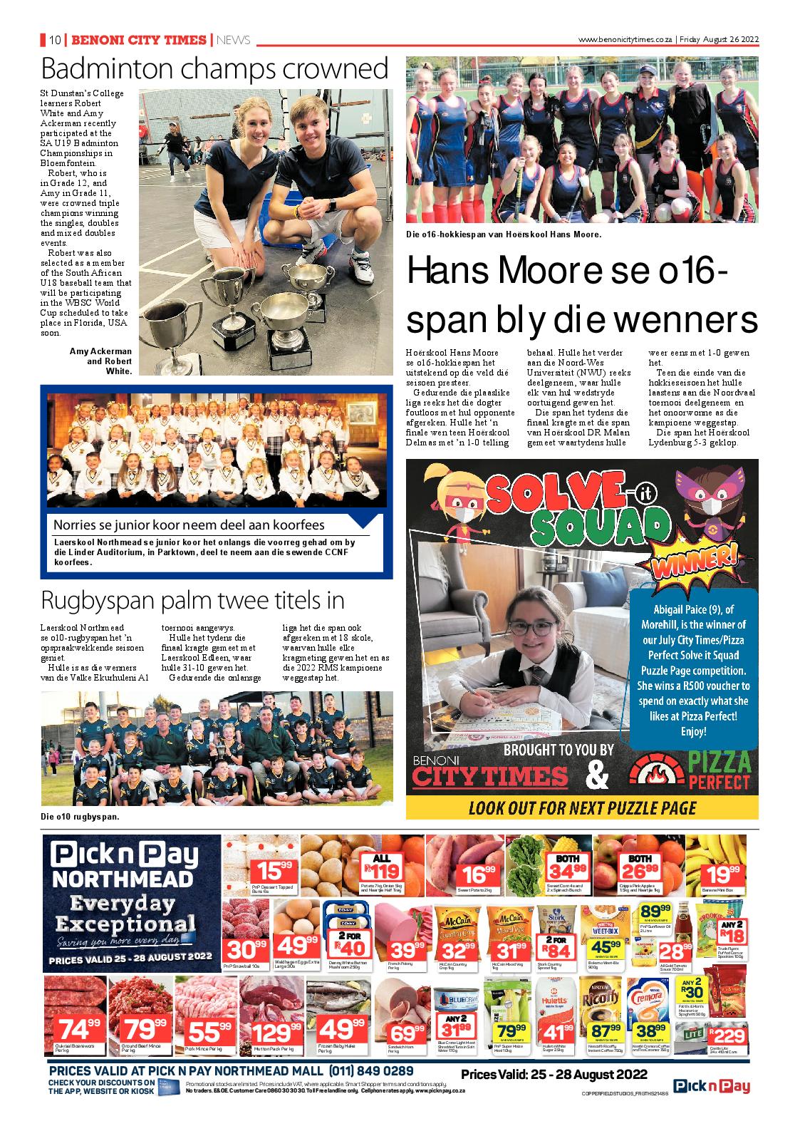 Benoni City Times 26 August 2022 page 12