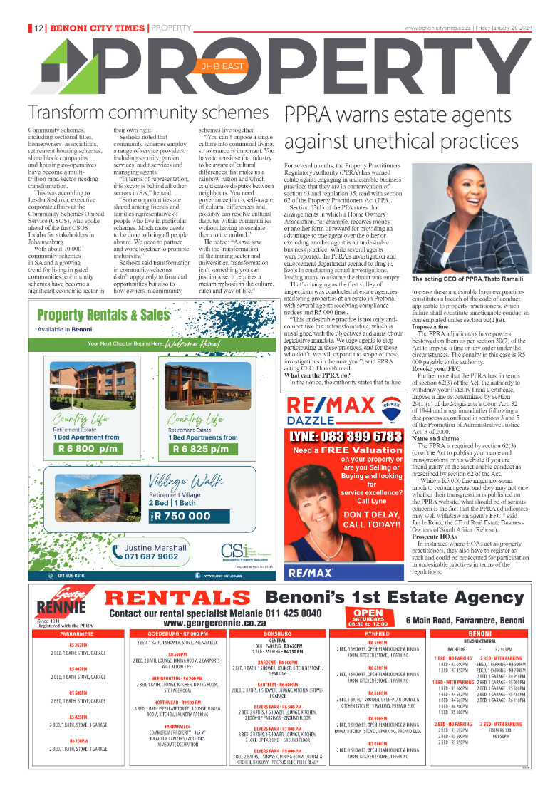 Benoni City Times 26 January 2024 page 12