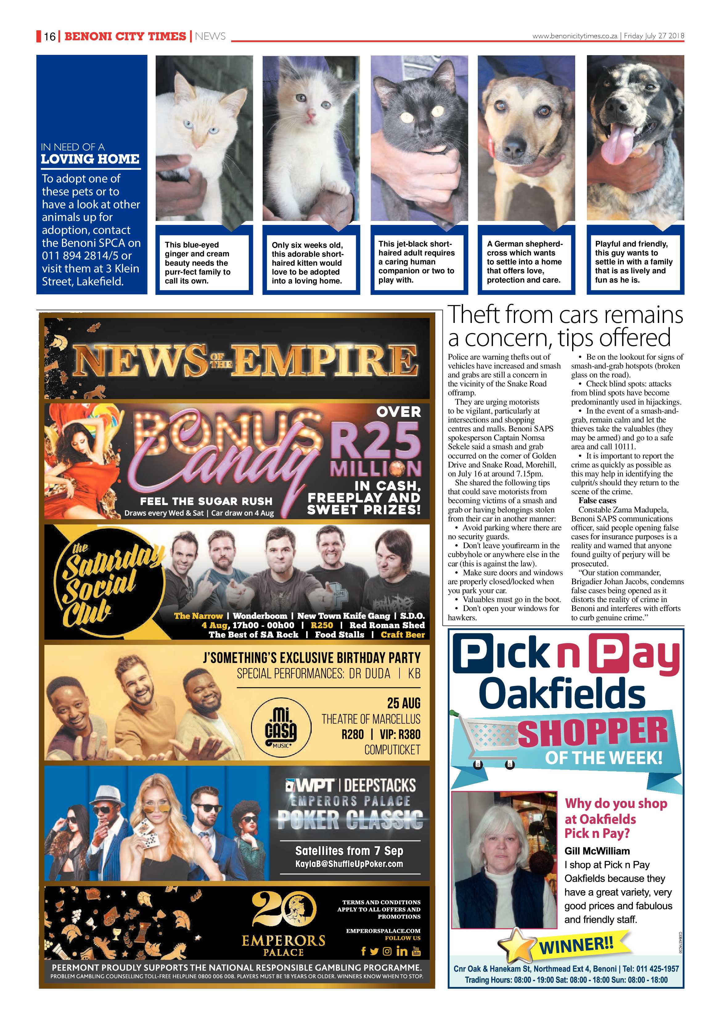 Benoni City Times 26 July 2018 page 16