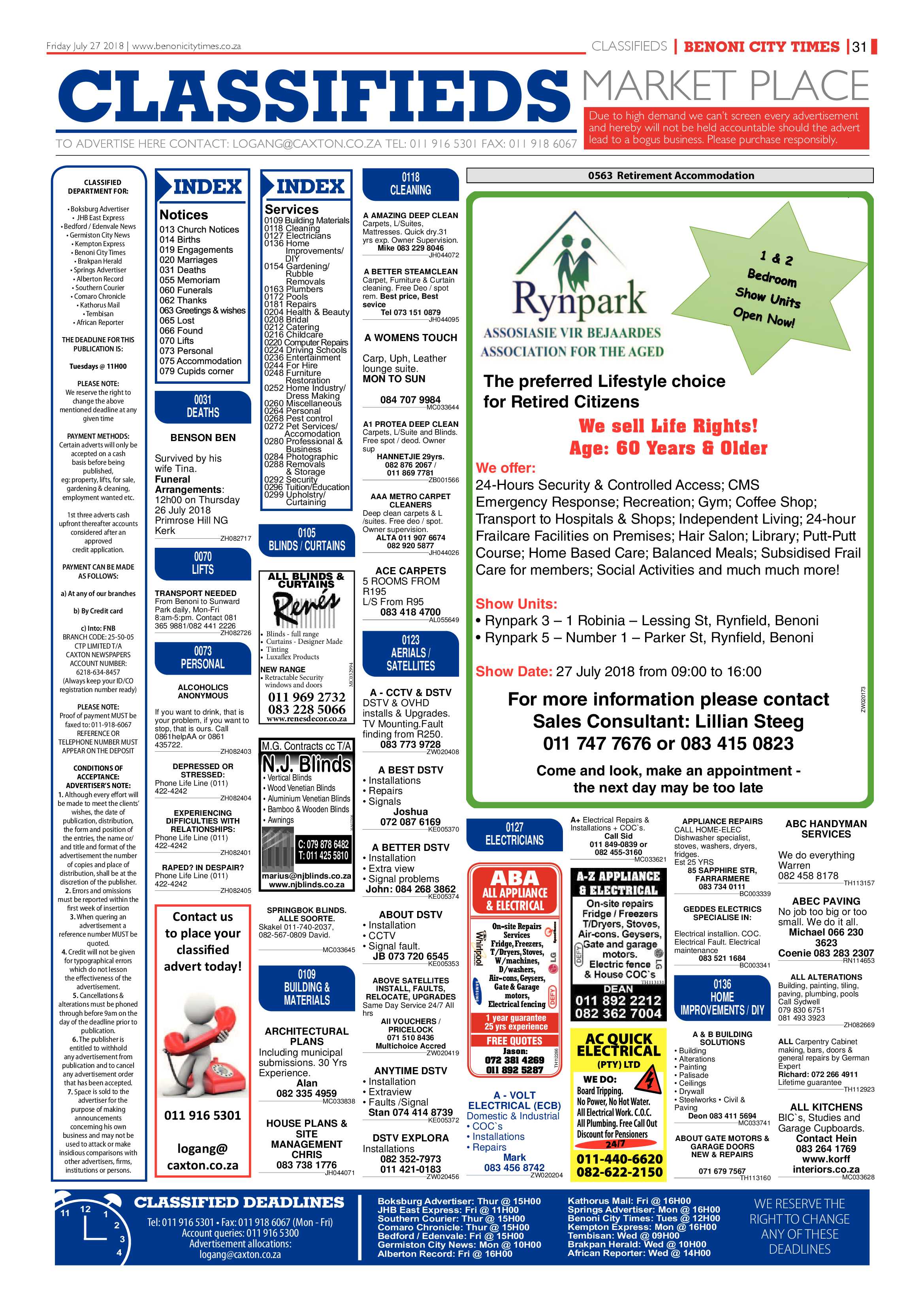 Benoni City Times 26 July 2018 page 31
