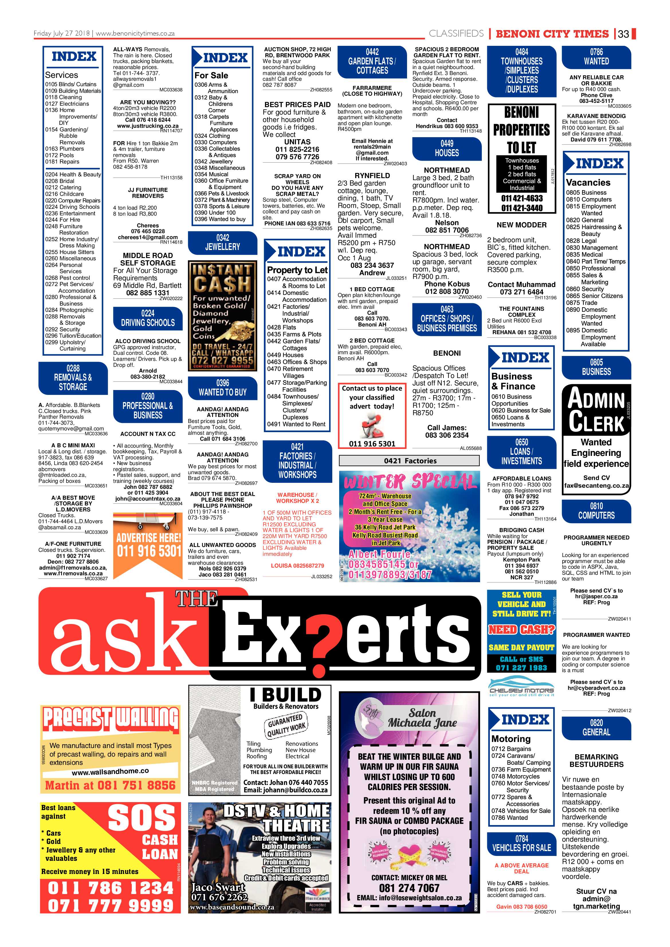 Benoni City Times 26 July 2018 page 33