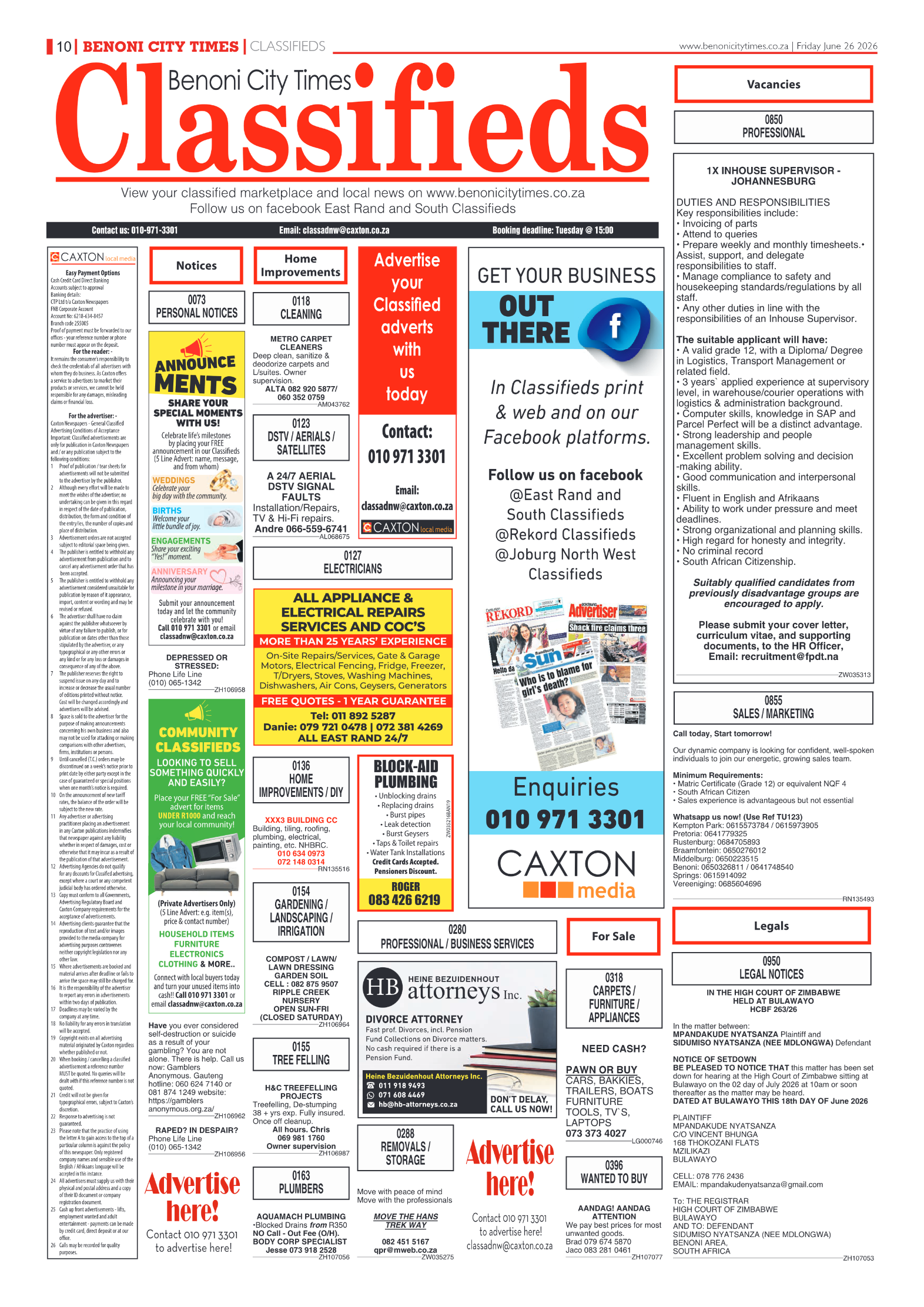 Benoni City Times 26 June 2026 page 10