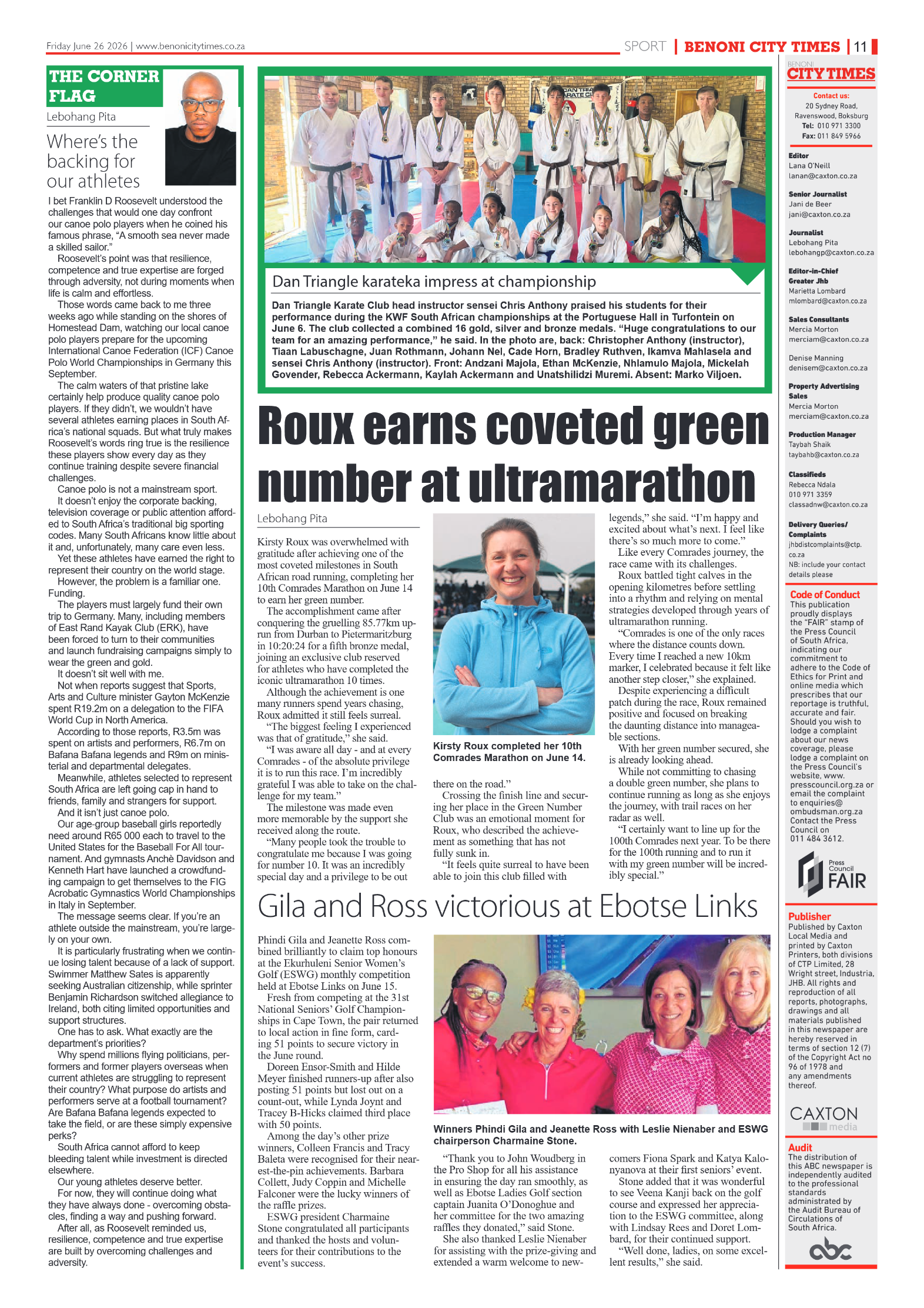 Benoni City Times 26 June 2026 page 11