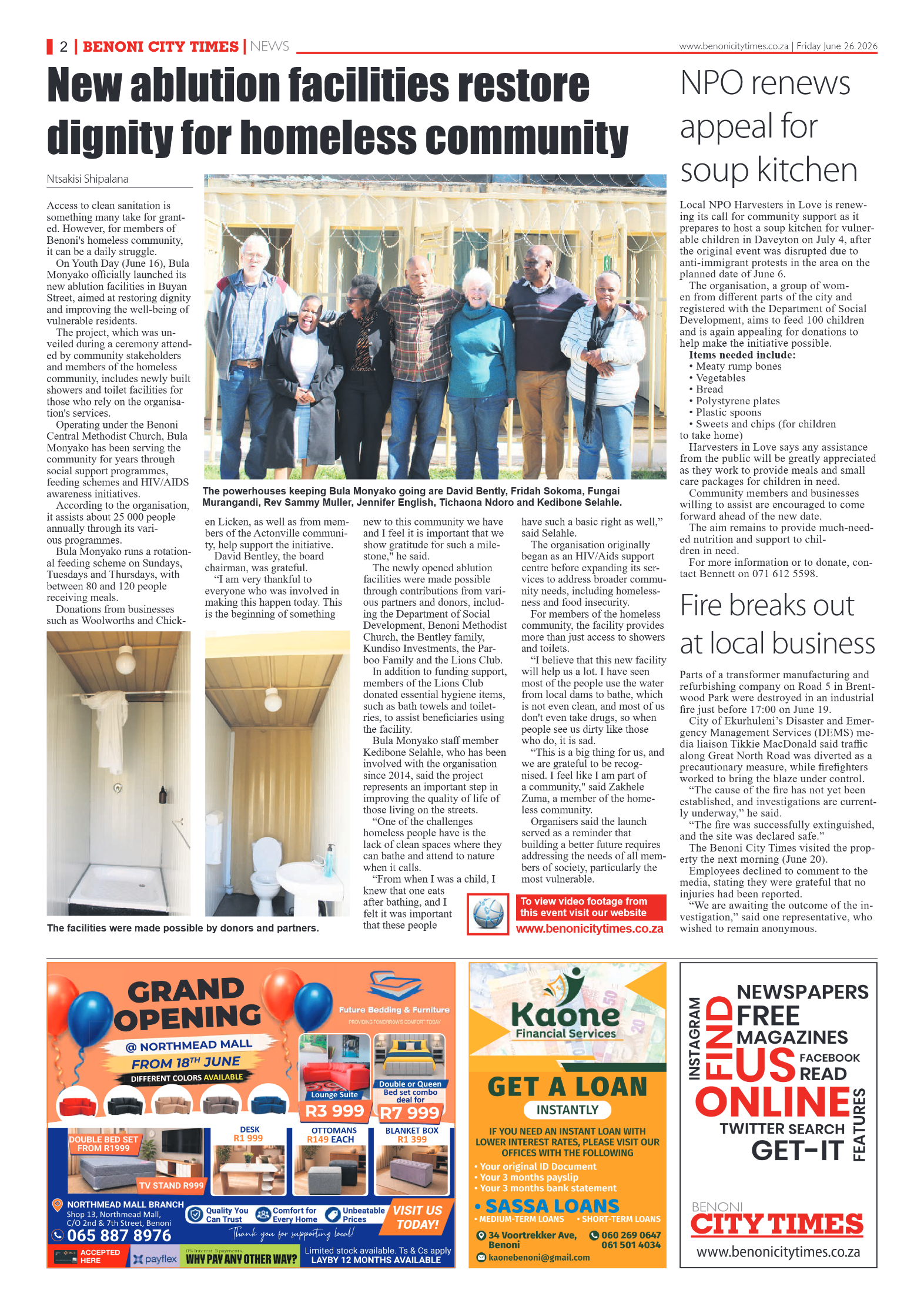 Benoni City Times 26 June 2026 page 2