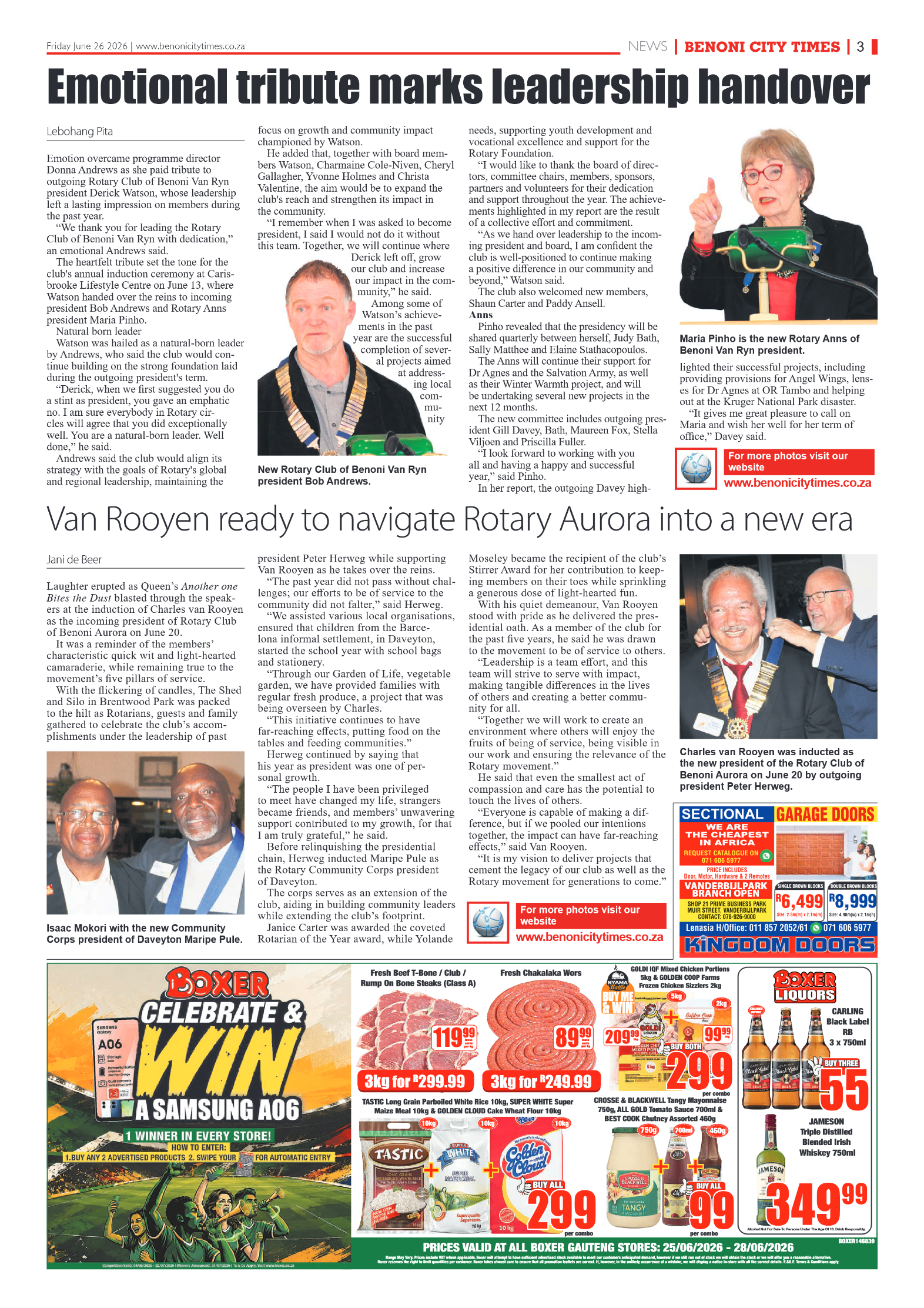 Benoni City Times 26 June 2026 page 3