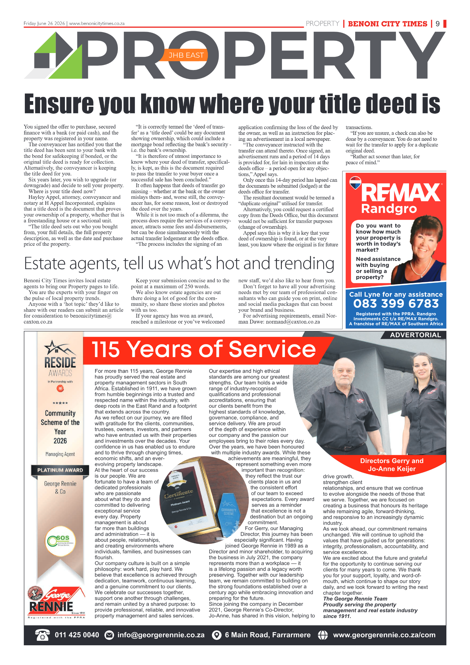 Benoni City Times 26 June 2026 page 9