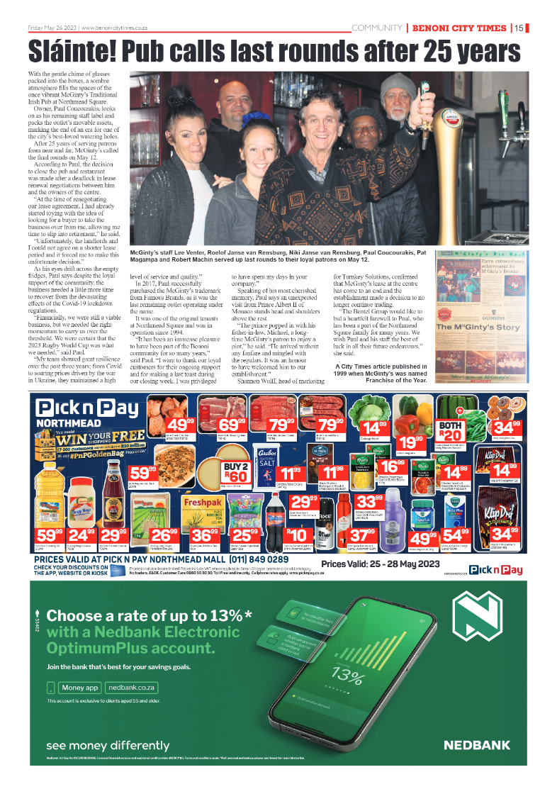 Benoni City Times 26 May 2023 page 15
