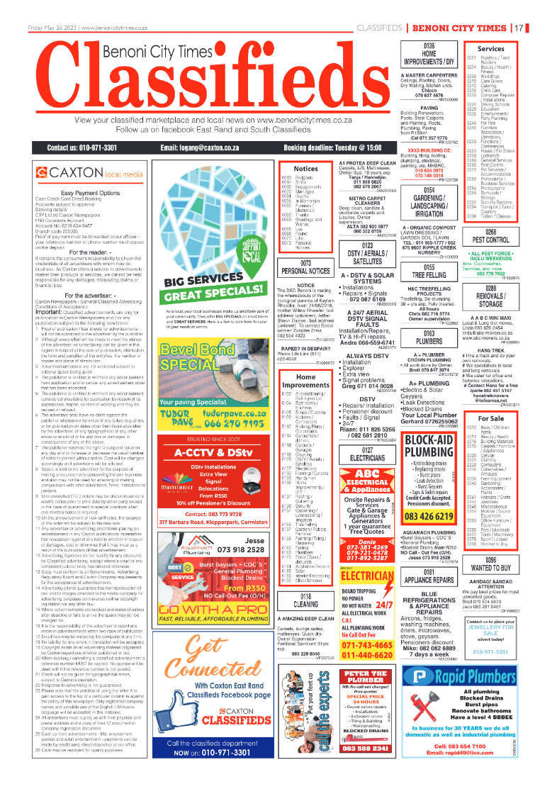 Benoni City Times 26 May 2023 page 17