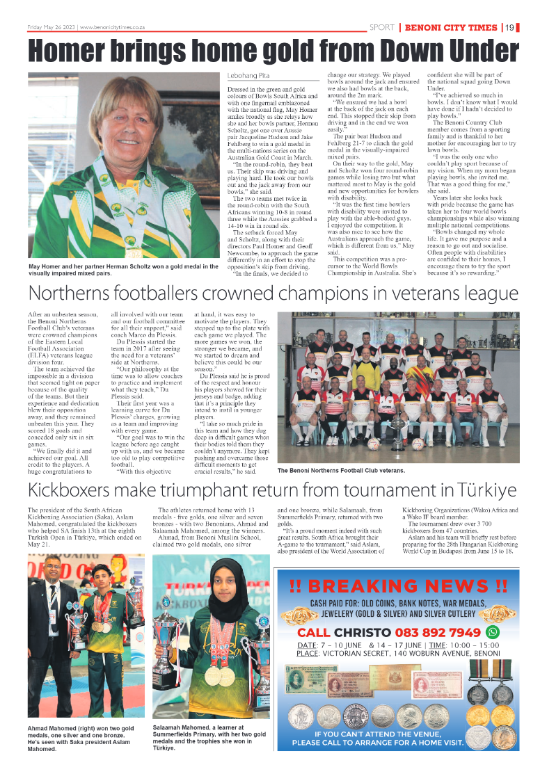 Benoni City Times 26 May 2023 page 19