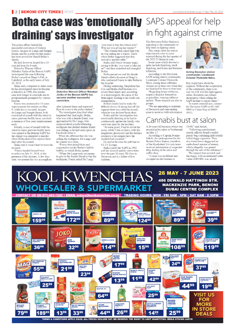 Benoni City Times 26 May 2023 page 2