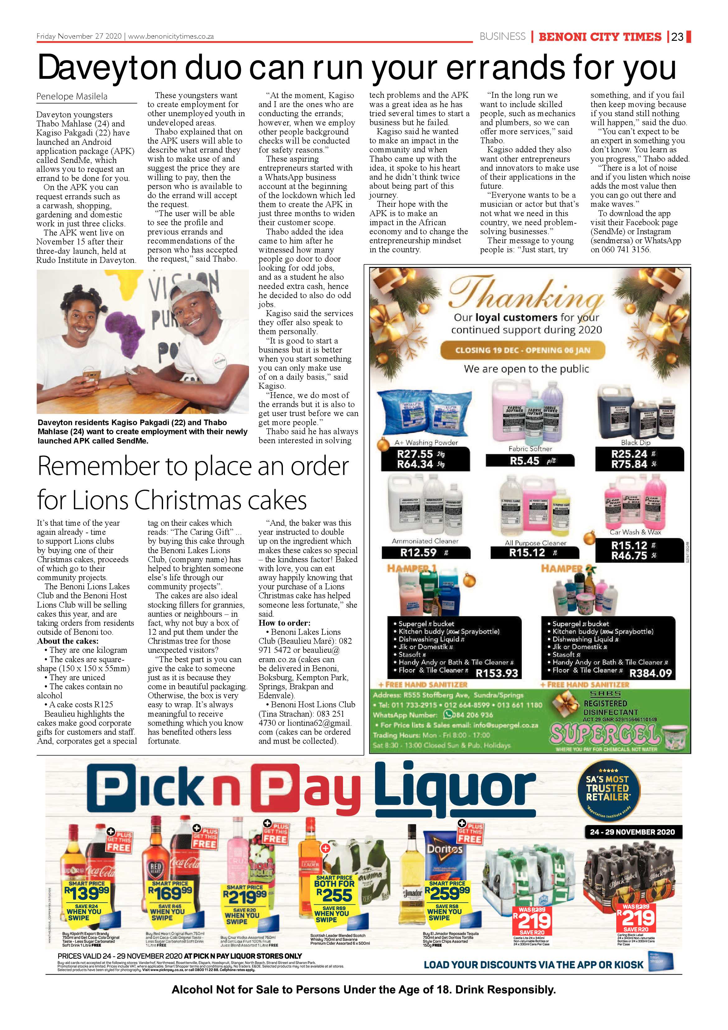Benoni City Times 26 November 2020 page 23