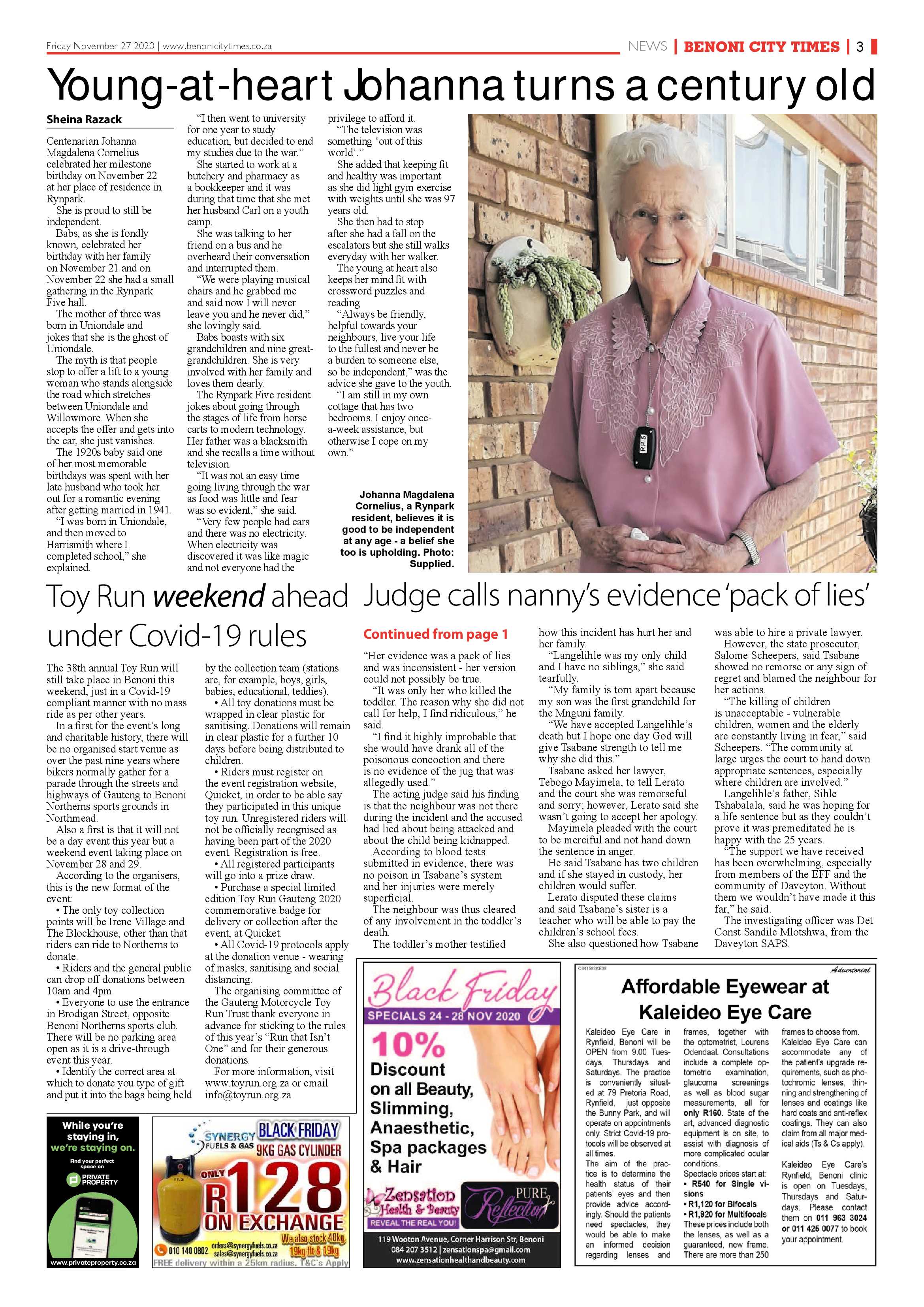 Benoni City Times 26 November 2020 page 3