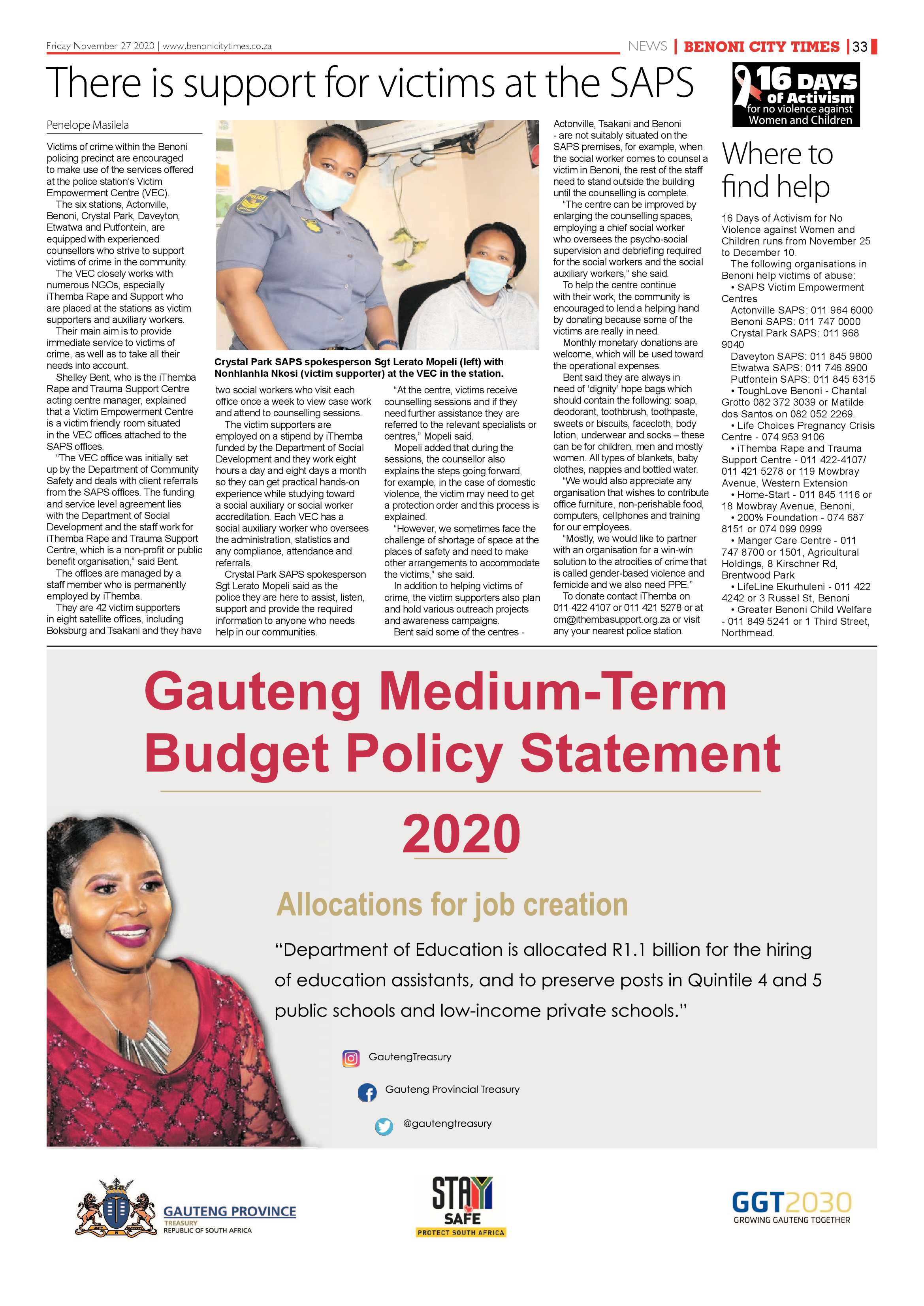 Benoni City Times 26 November 2020 page 33