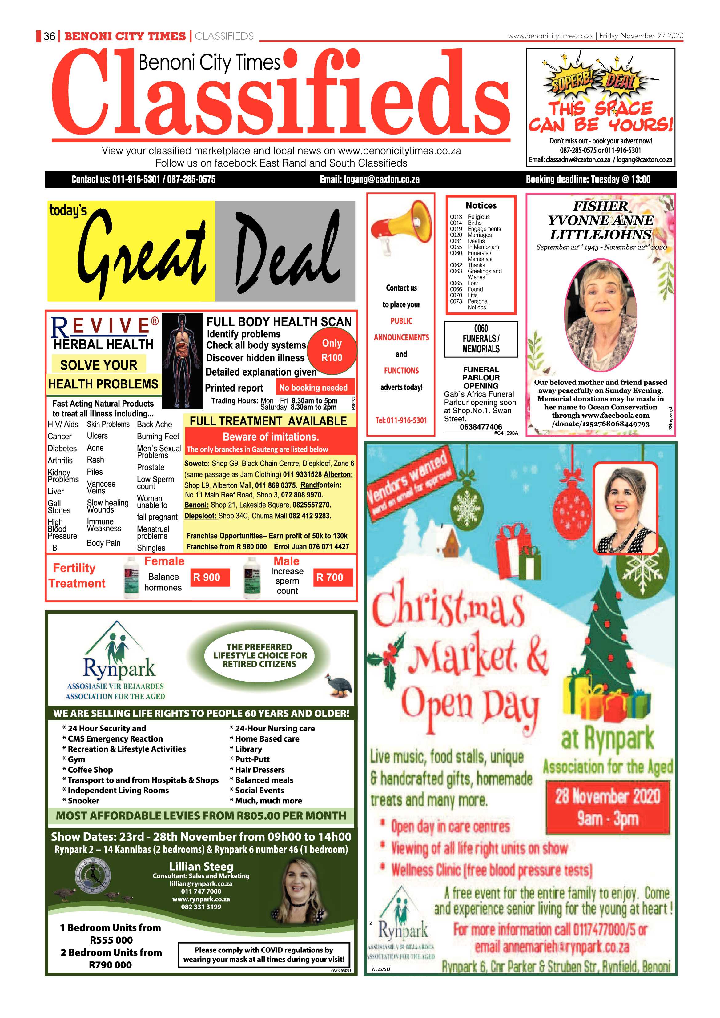 Benoni City Times 26 November 2020 page 36