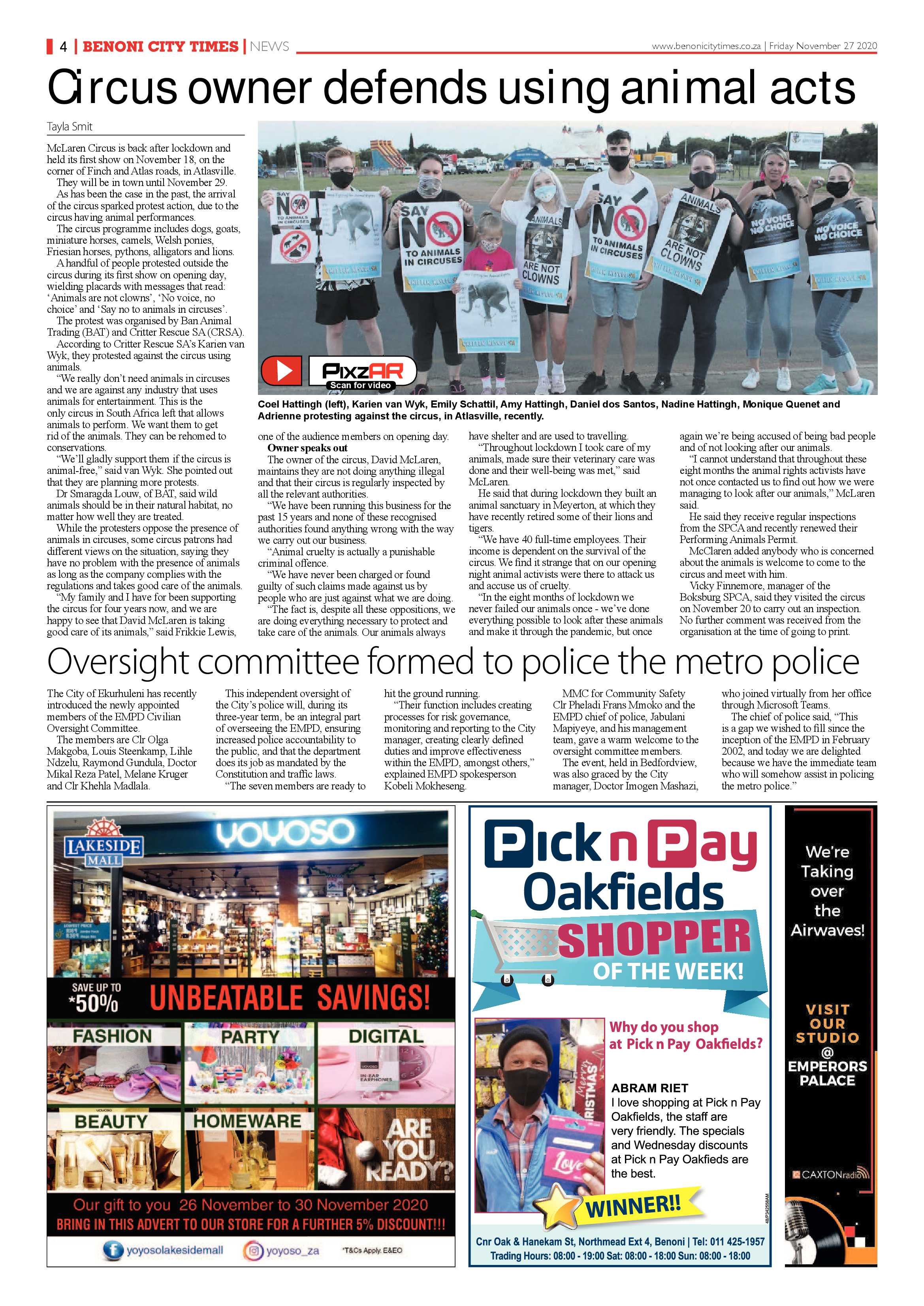 Benoni City Times 26 November 2020 page 4
