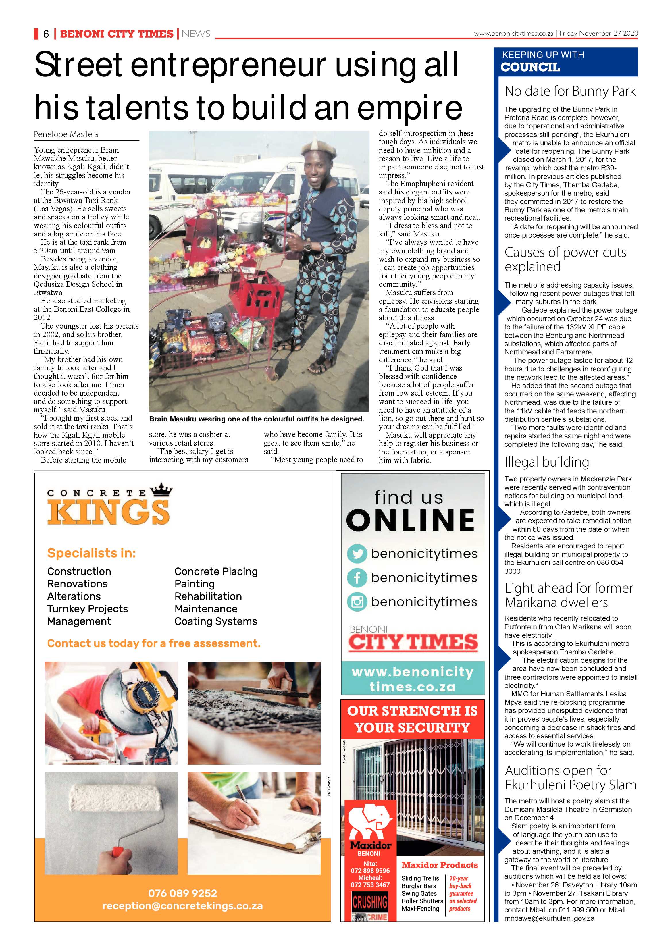 Benoni City Times 26 November 2020 page 6