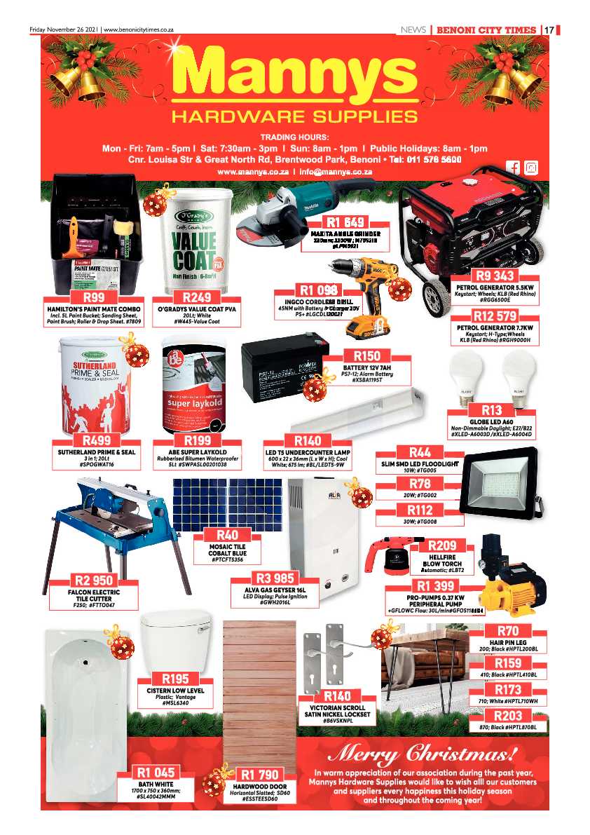 Benoni City Times 26 November 2021 page 17