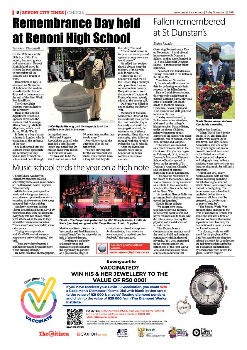 Benoni City Times 26 November 2021 page 18