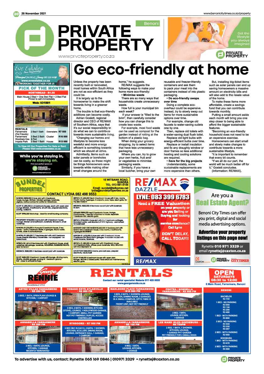 Benoni City Times 26 November 2021 page 20