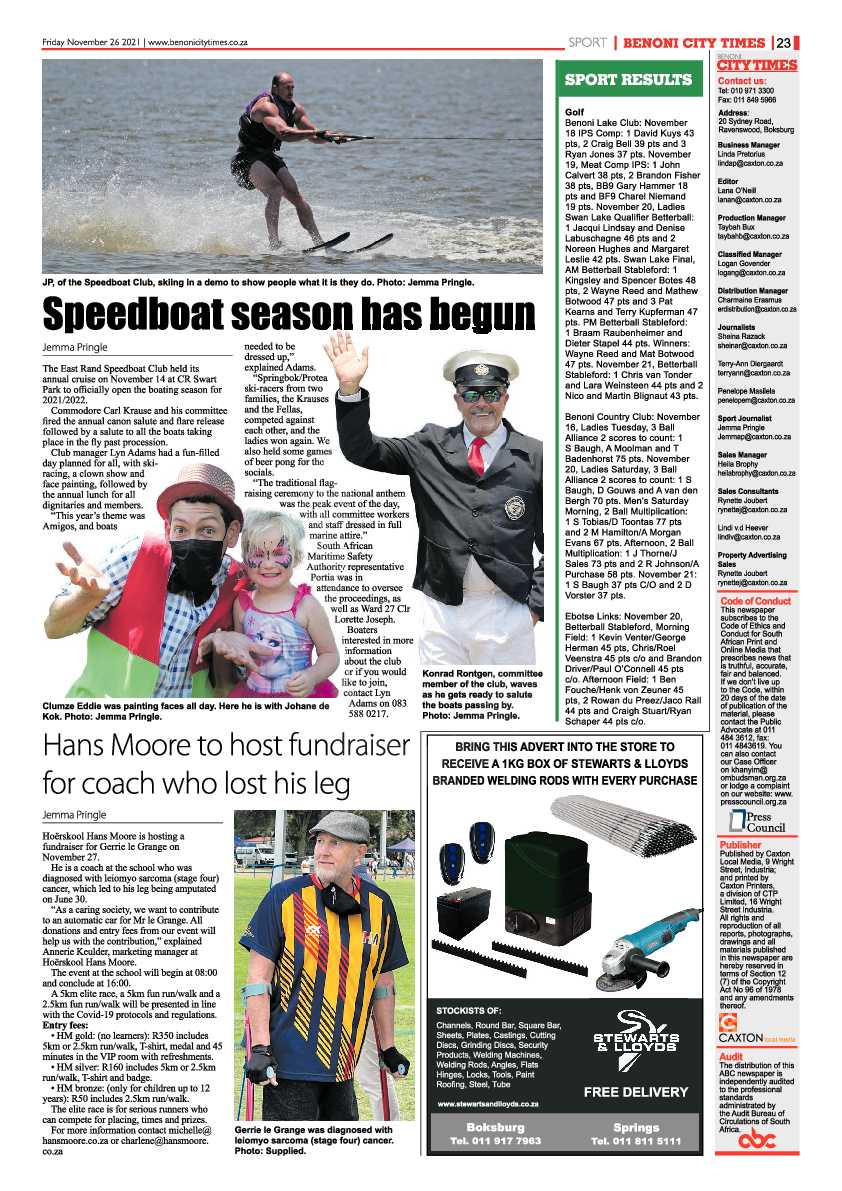 Benoni City Times 26 November 2021 page 23