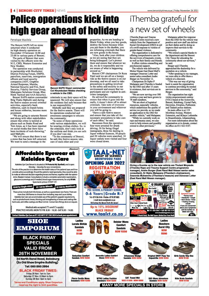 Benoni City Times 26 November 2021 page 4