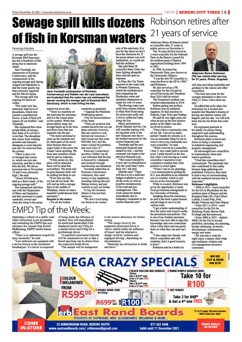 Benoni City Times 26 November 2021 page 5