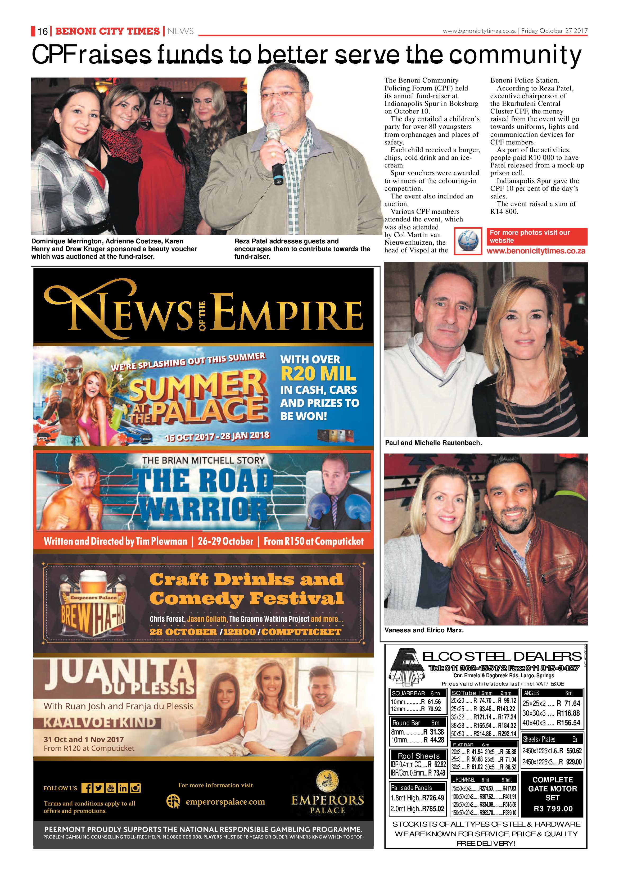 Benoni City Times 26 October 2017 page 16