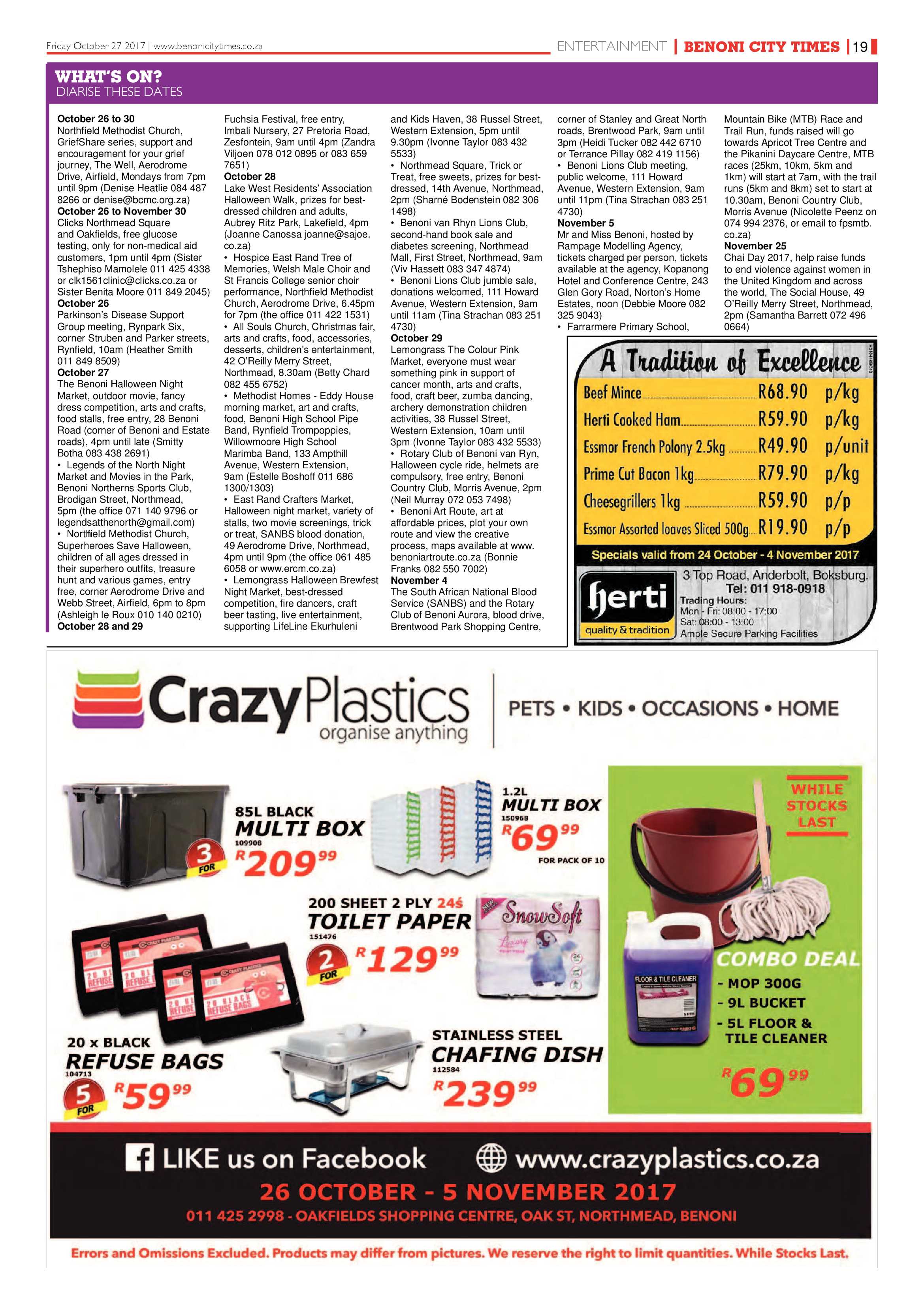 Benoni City Times 26 October 2017 page 19