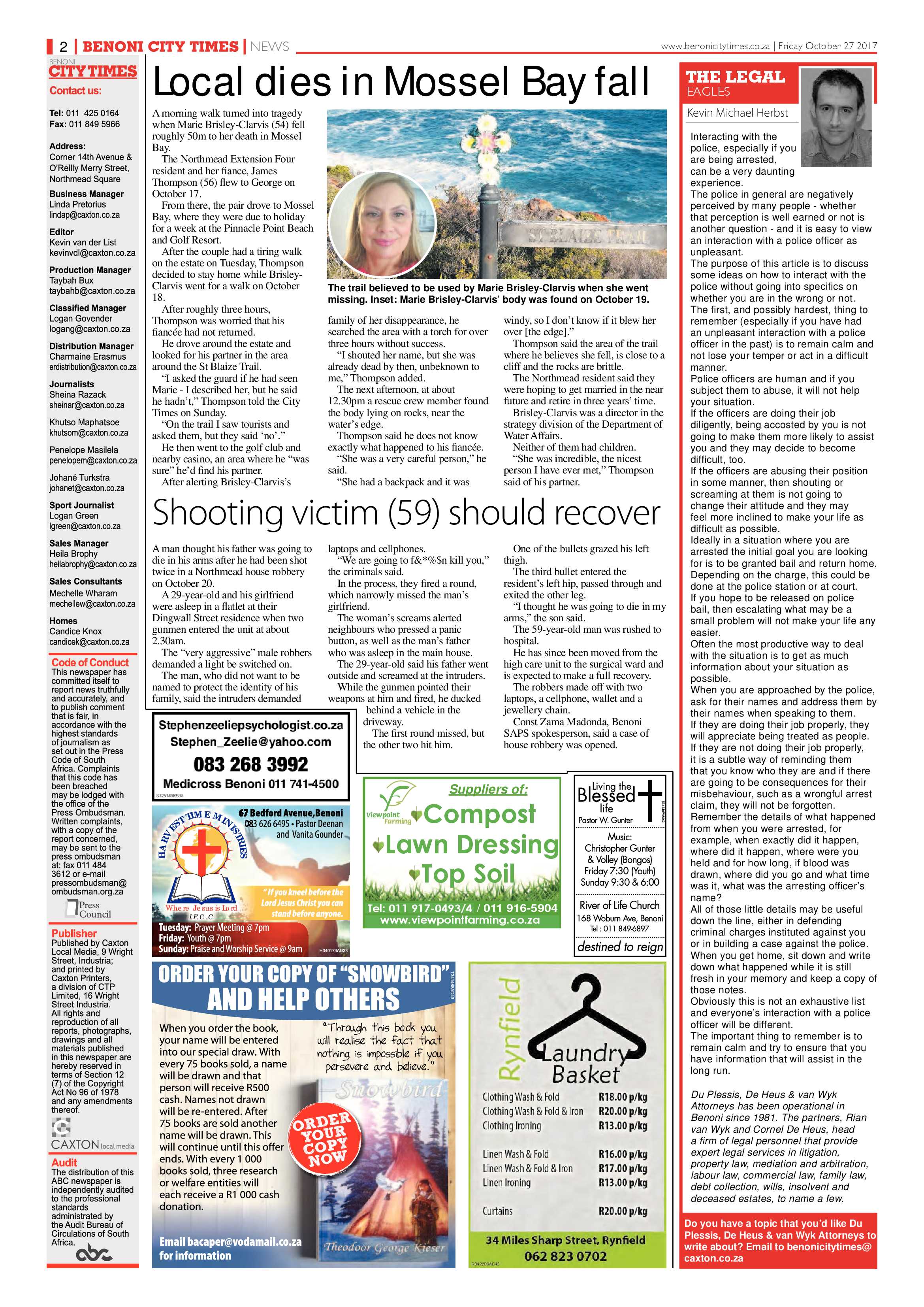 Benoni City Times 26 October 2017 page 2