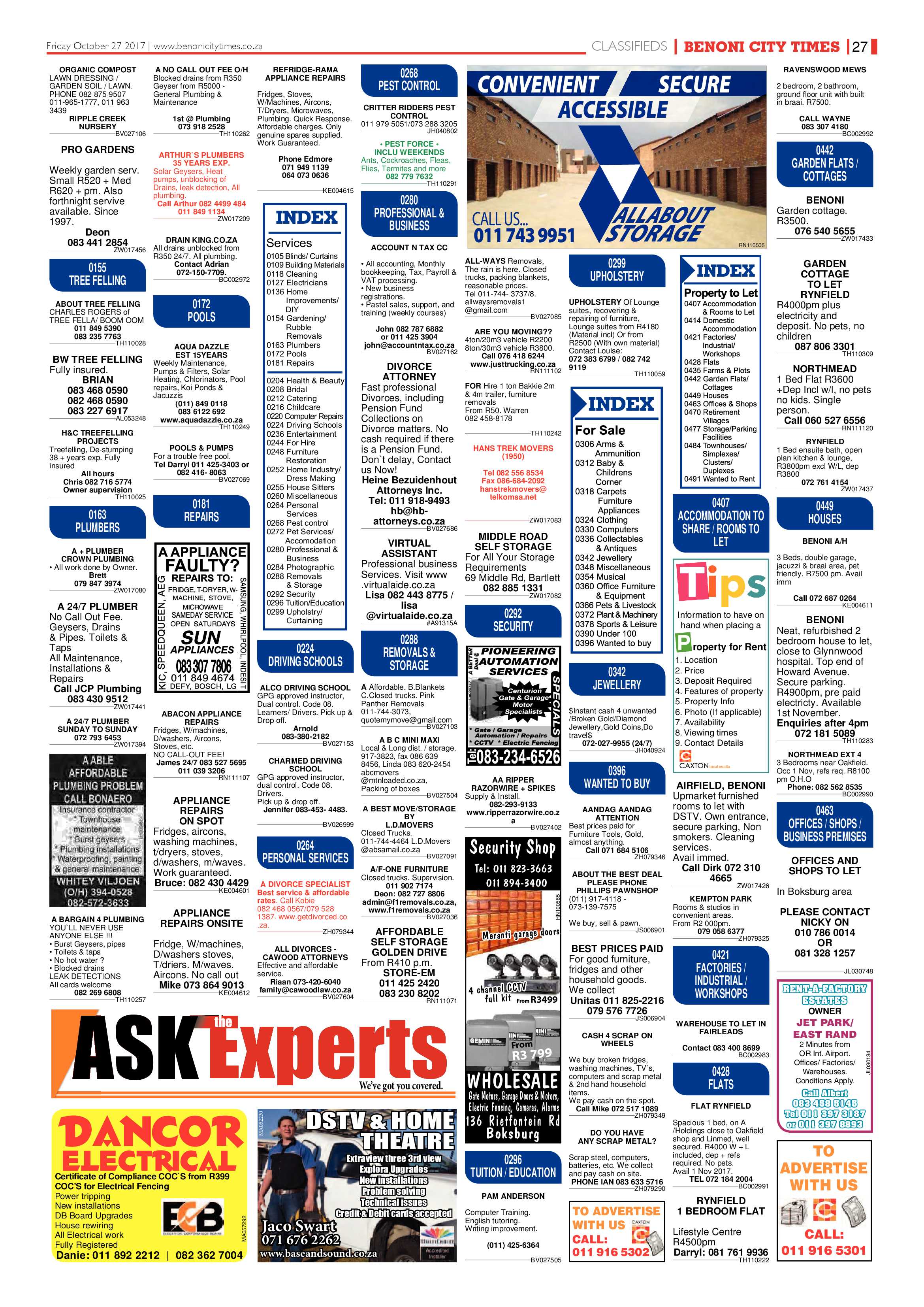 Benoni City Times 26 October 2017 page 27