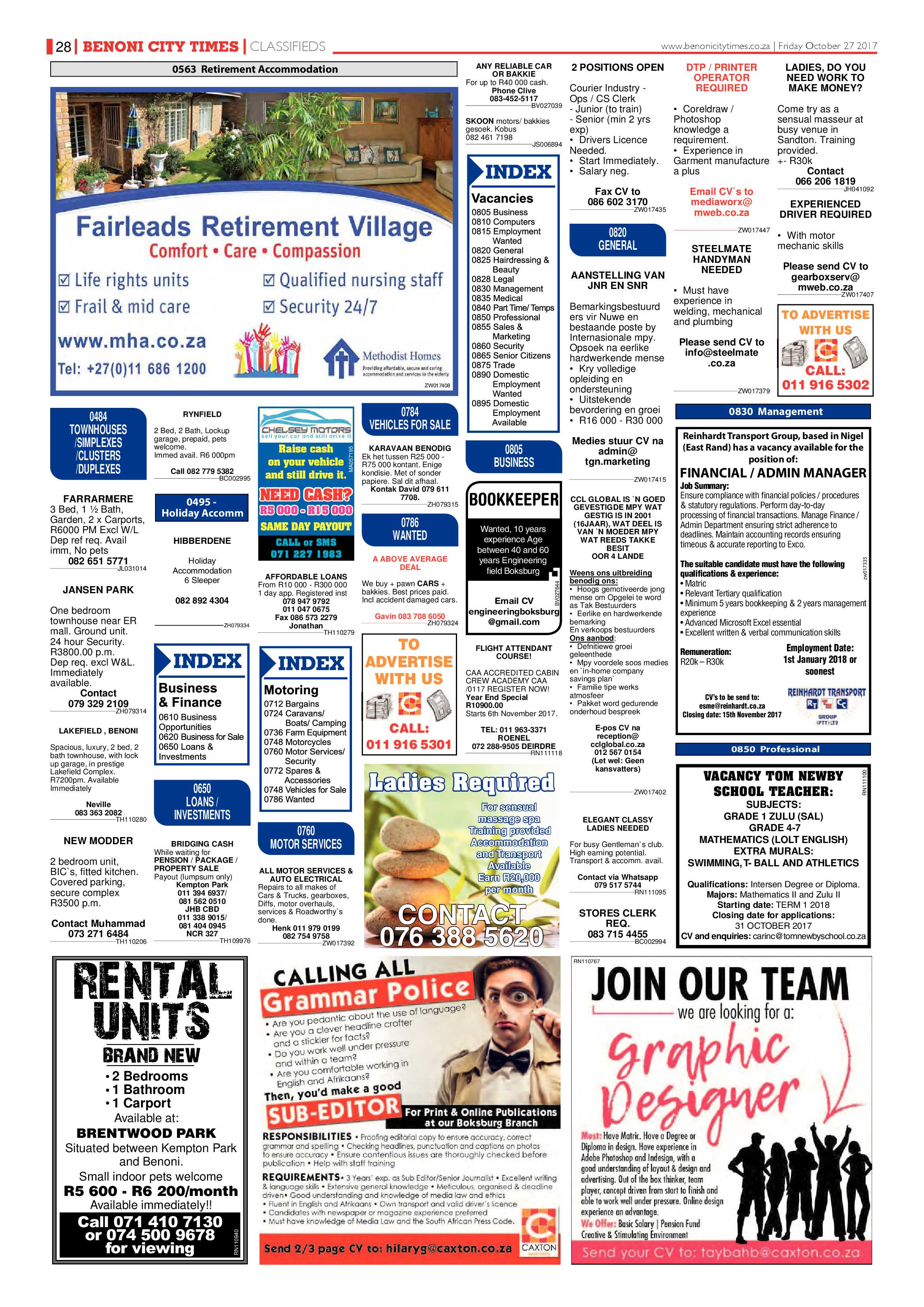 Benoni City Times 26 October 2017 page 28