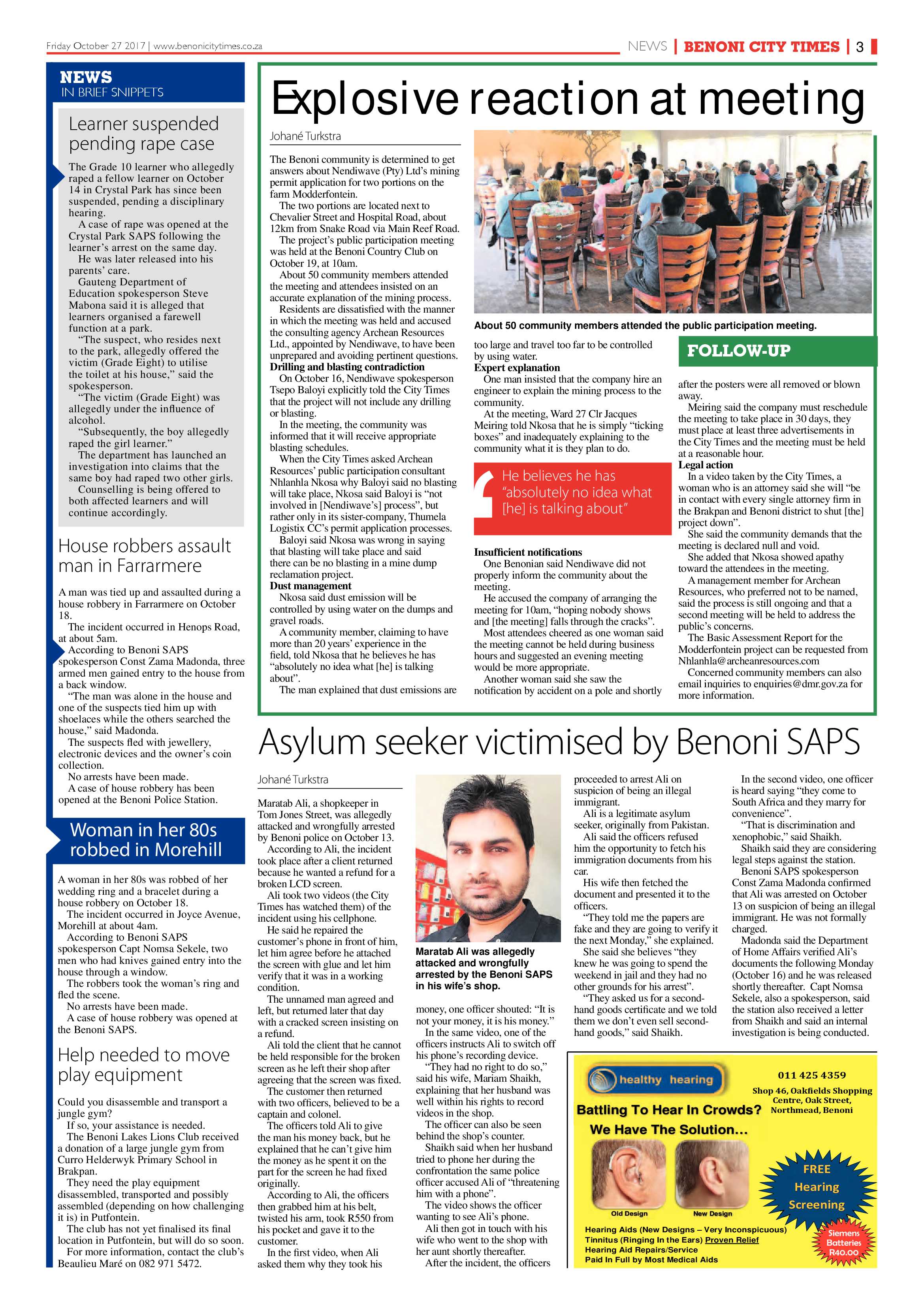 Benoni City Times 26 October 2017 page 3