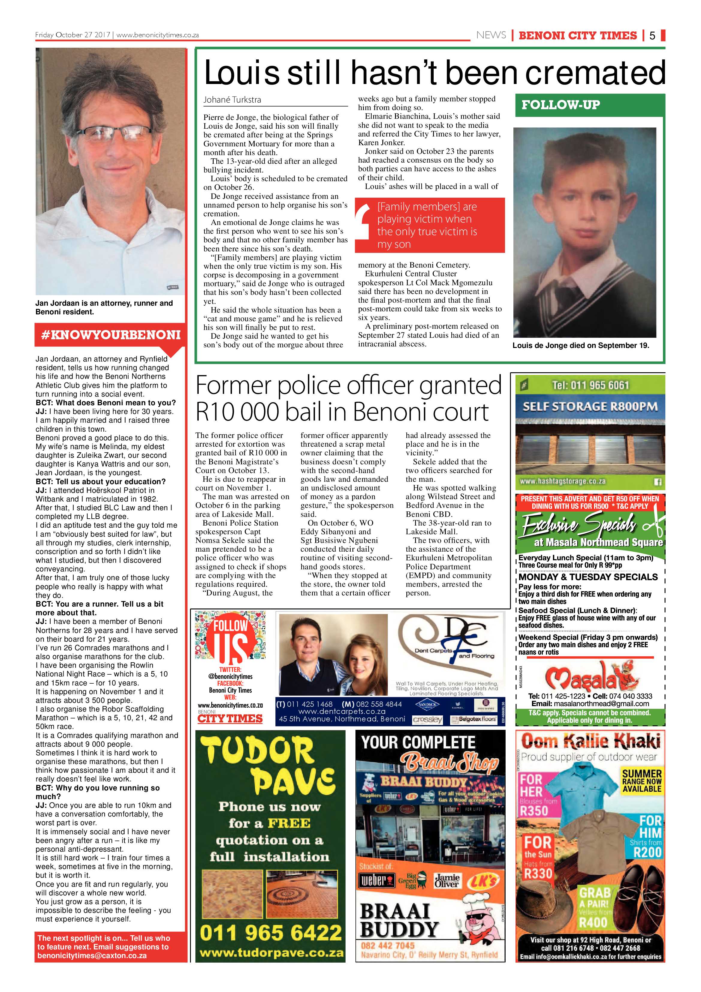 Benoni City Times 26 October 2017 page 5