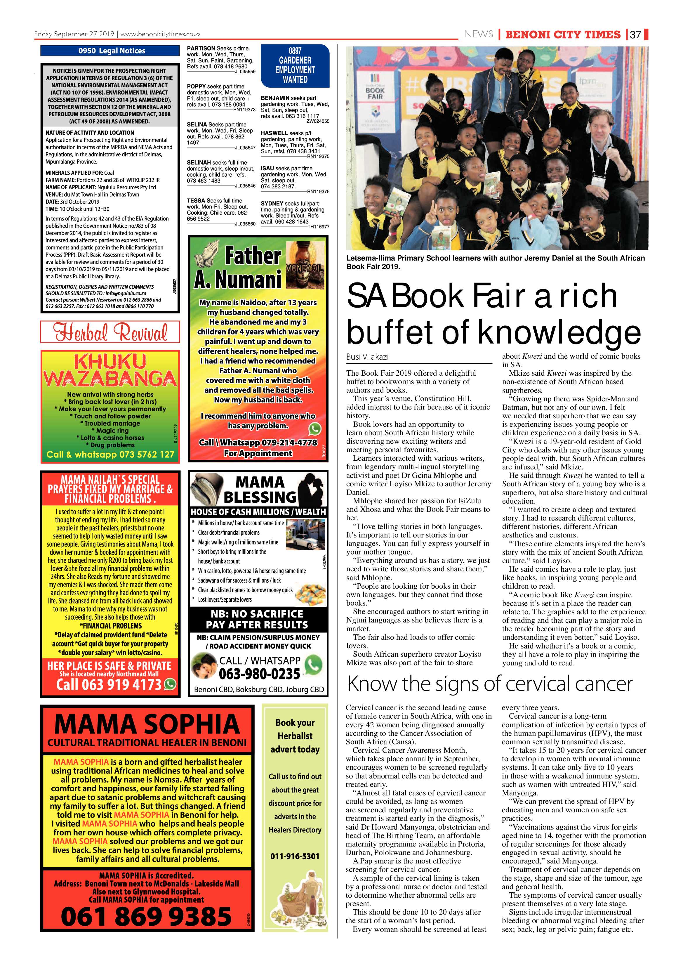 Benoni City Times 26 September 2019 page 37