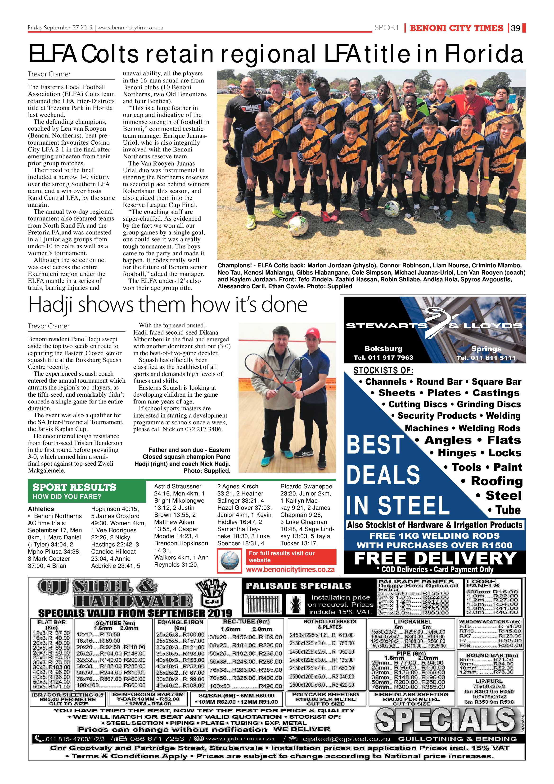 Benoni City Times 26 September 2019 page 39