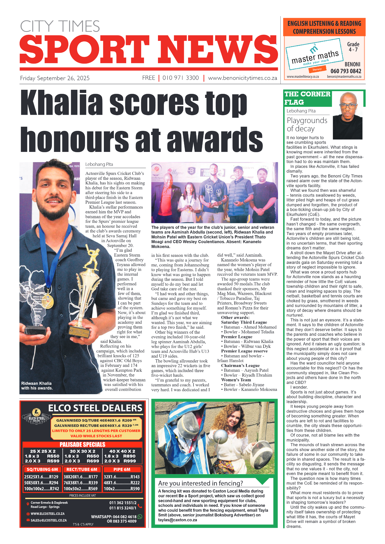 Benoni City Times 26 September 2025 page 12
