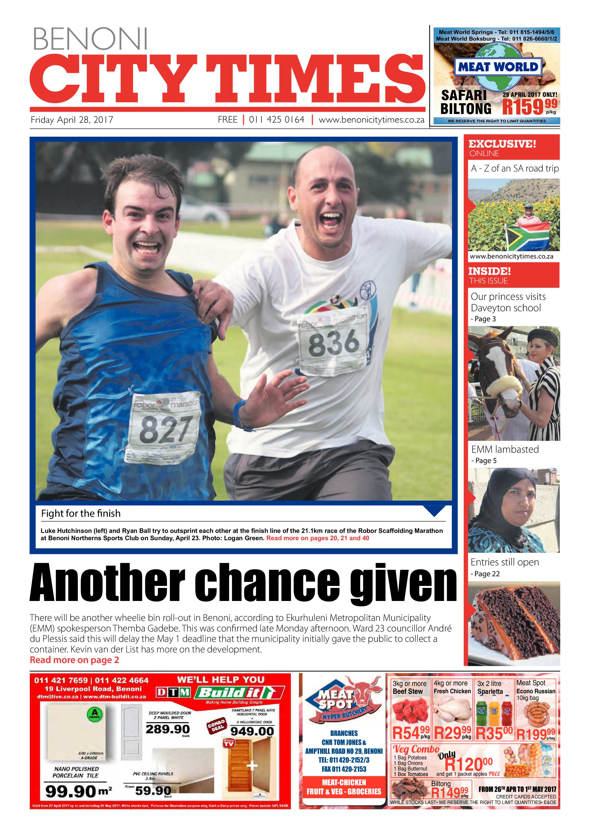 Benoni City Times 27 April 2017 page 1
