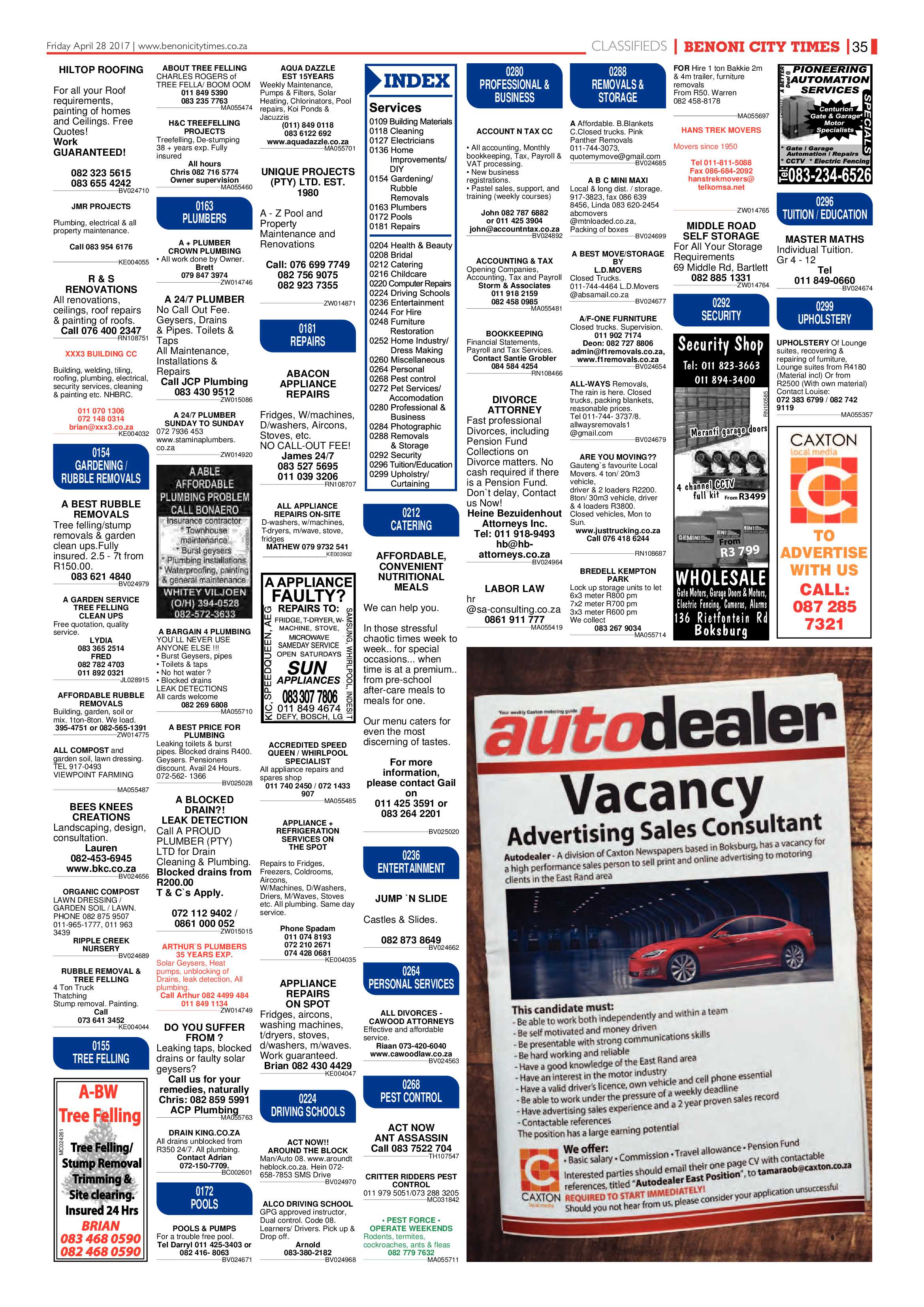 Benoni City Times 27 April 2017 page 35