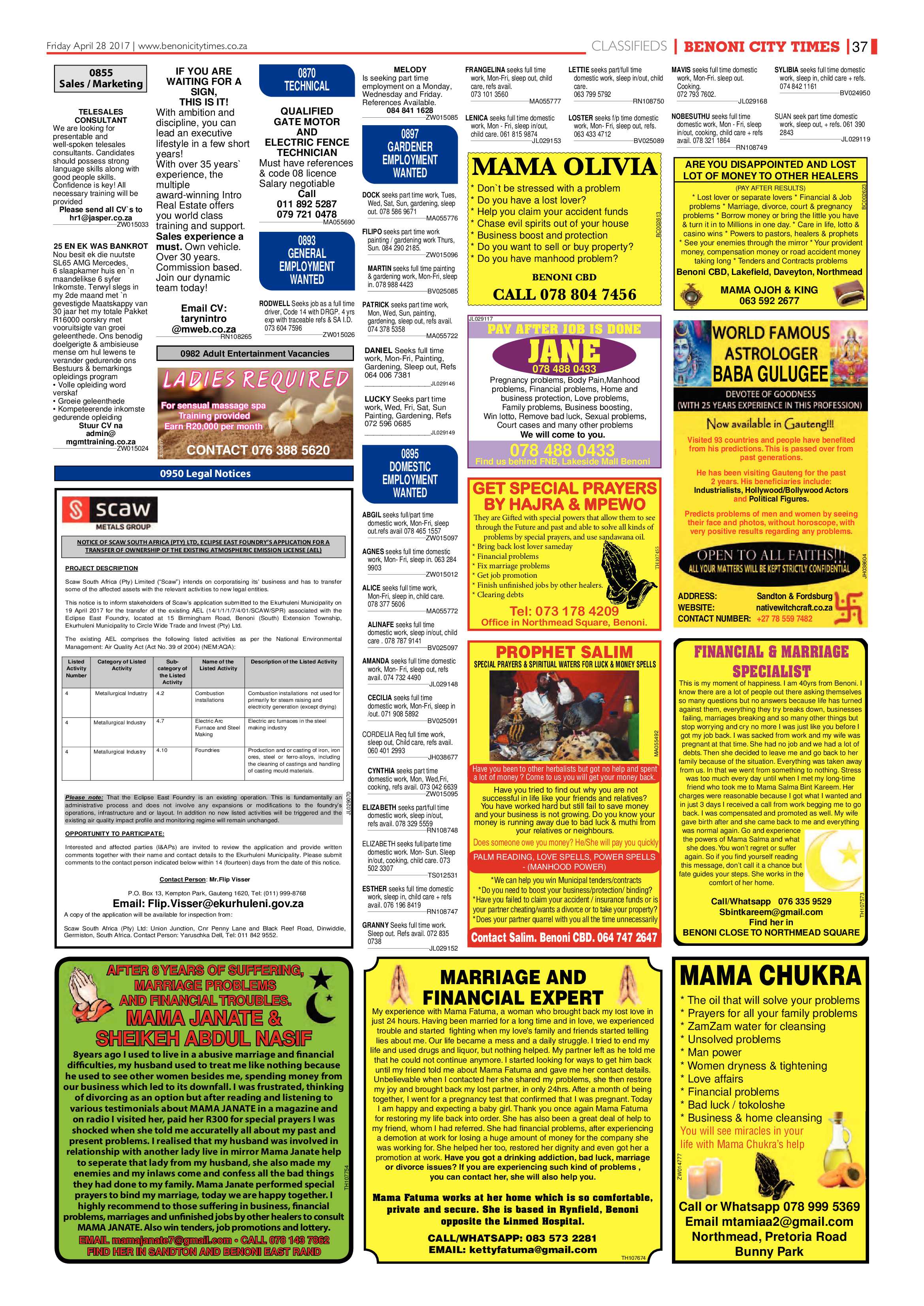 Benoni City Times 27 April 2017 page 37