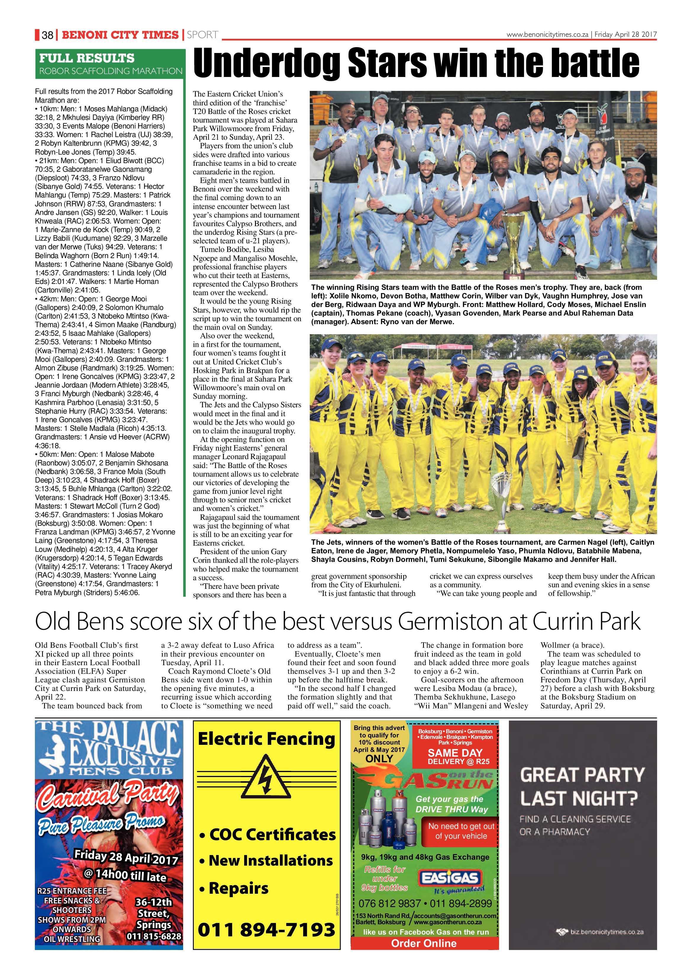 Benoni City Times 27 April 2017 page 38