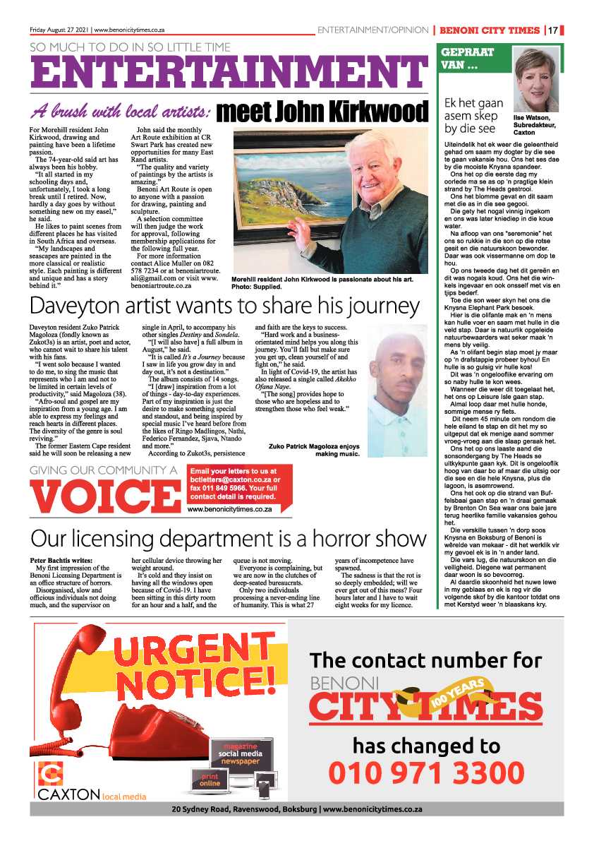 Benoni City Times 27 August 2021 page 17