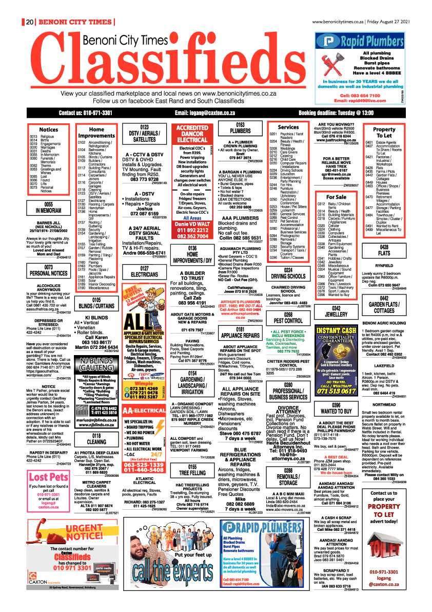 Benoni City Times 27 August 2021 page 20