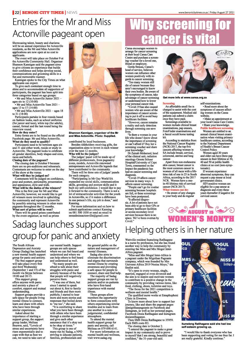 Benoni City Times 27 August 2021 page 22