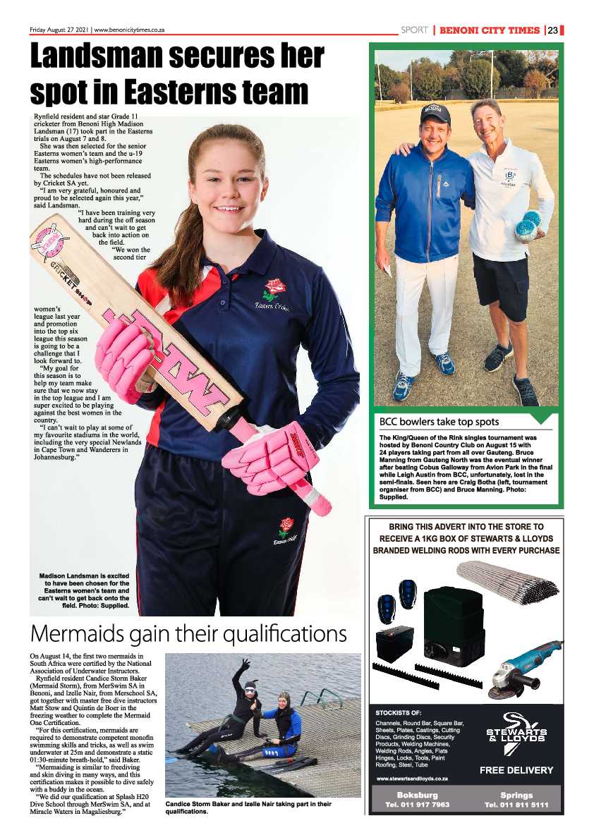 Benoni City Times 27 August 2021 page 23