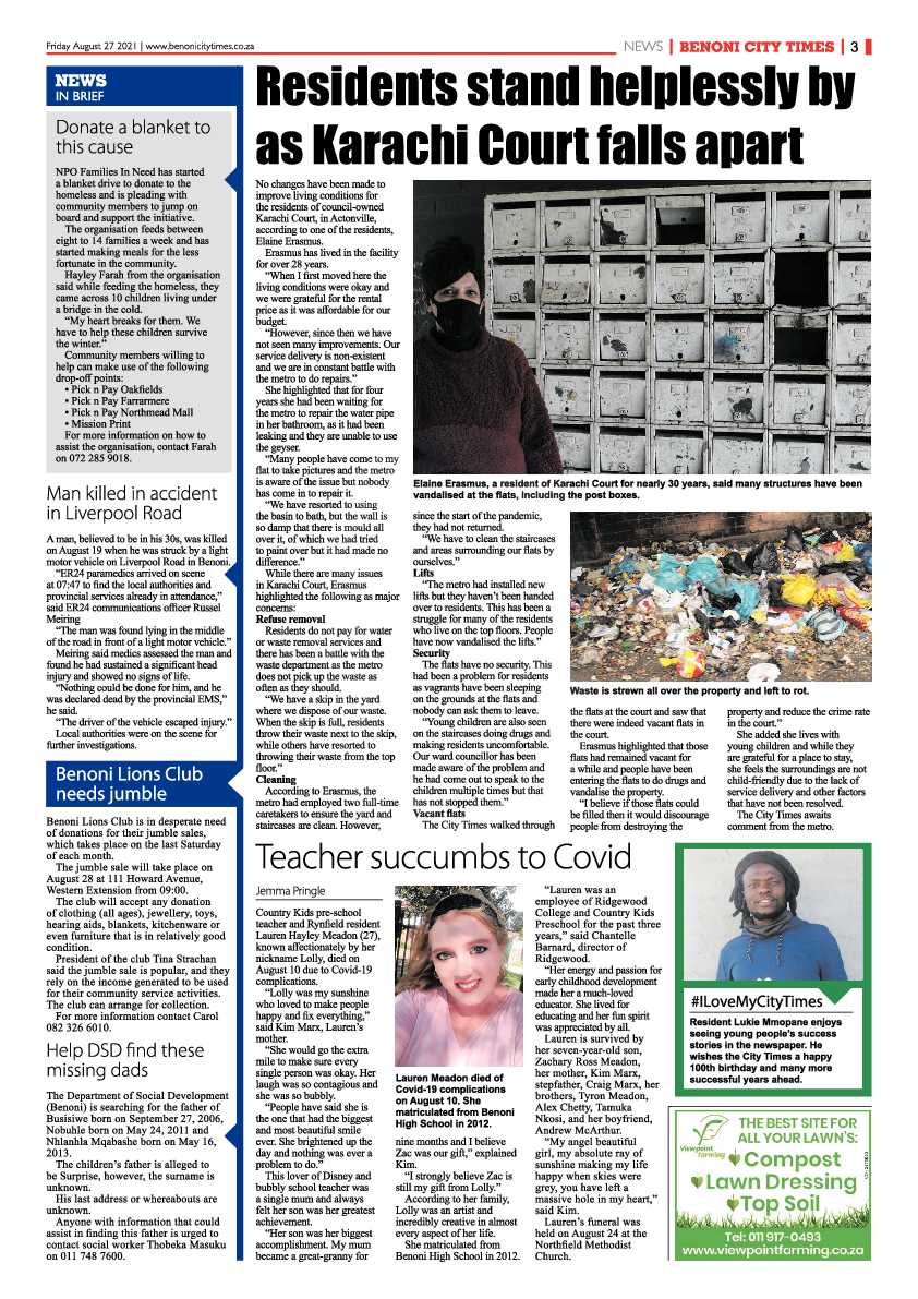 Benoni City Times 27 August 2021 page 3